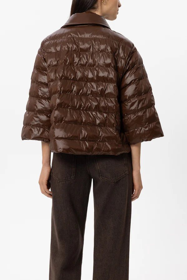 LUISA CERANO BROWN QUILTED SHORT JACKET 448543 226