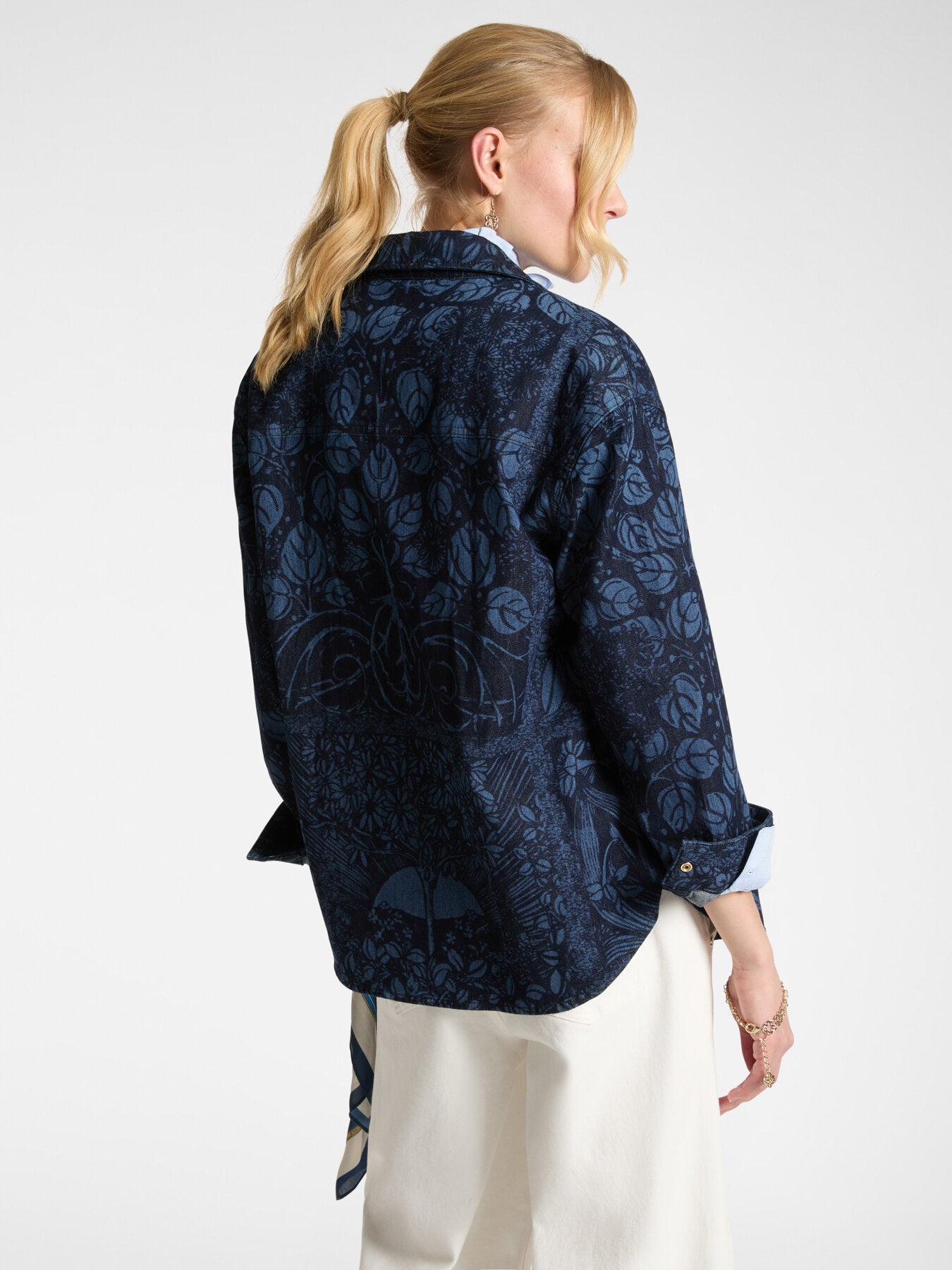 ELENA MIRO DENIM PRINTED SHIRT 5404P2 125