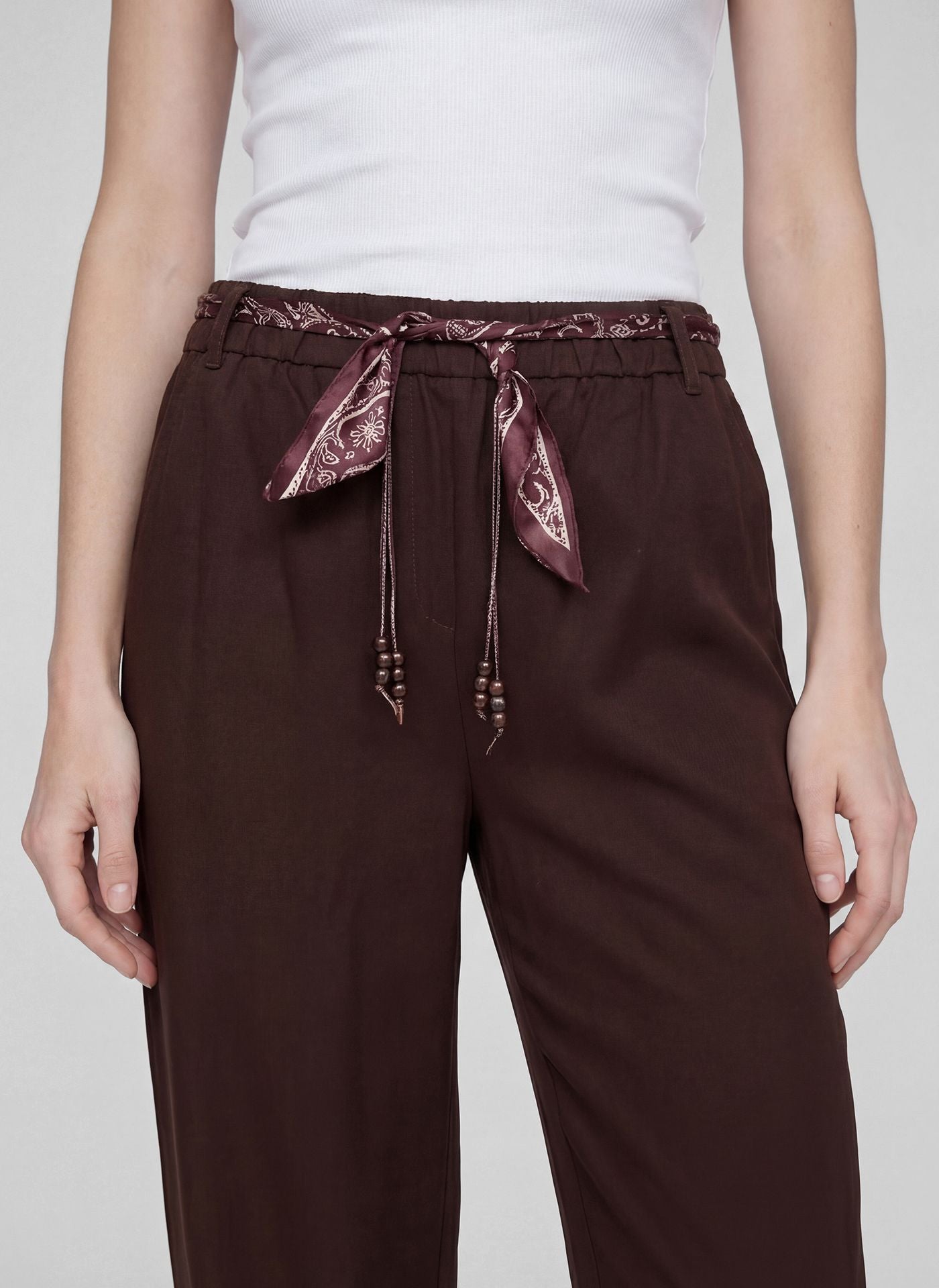 RABE BROWN SUED WIDE LEG TROUSERS 57-111150 226