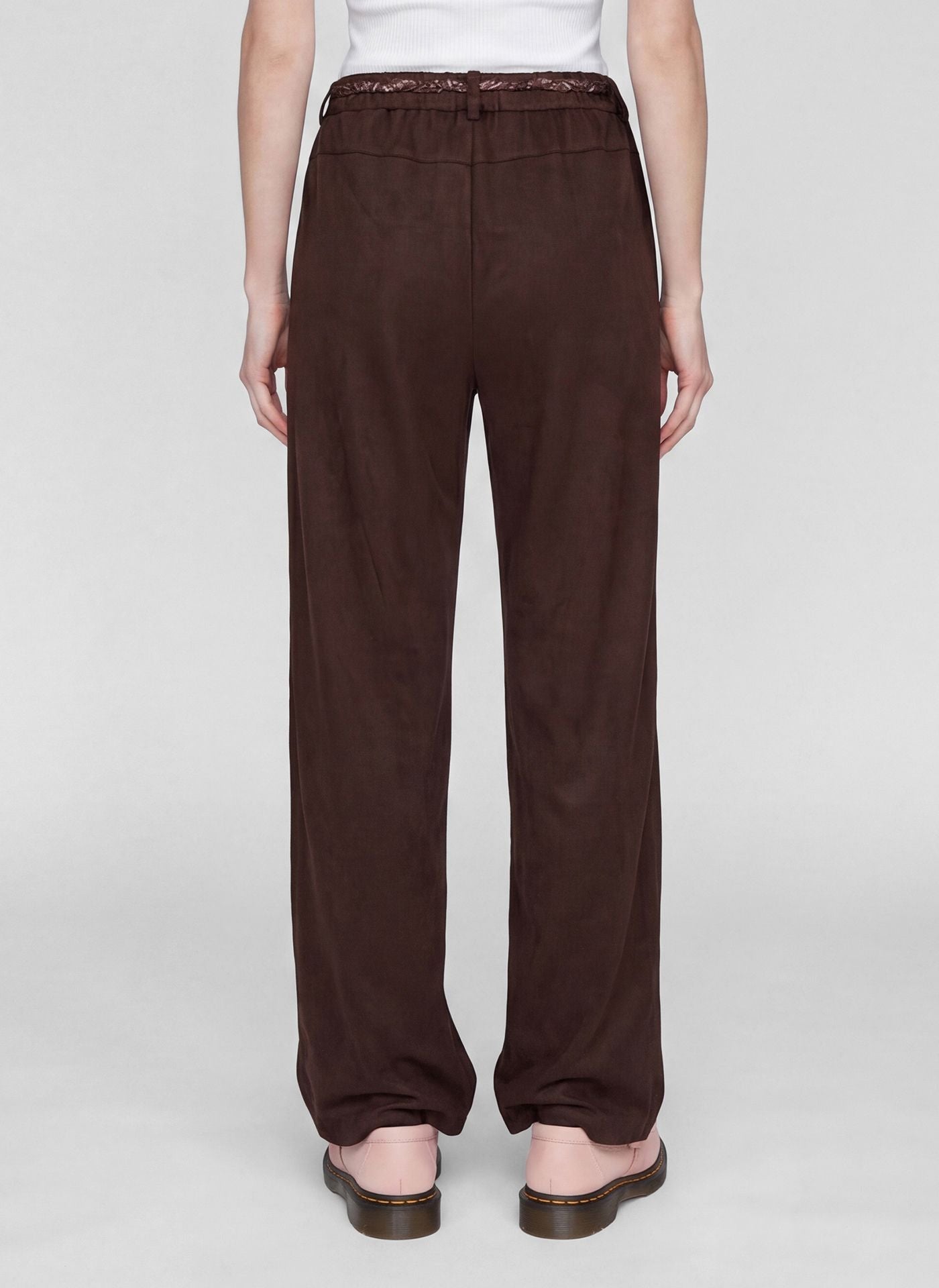 RABE BROWN SUED WIDE LEG TROUSERS 57-111150 226