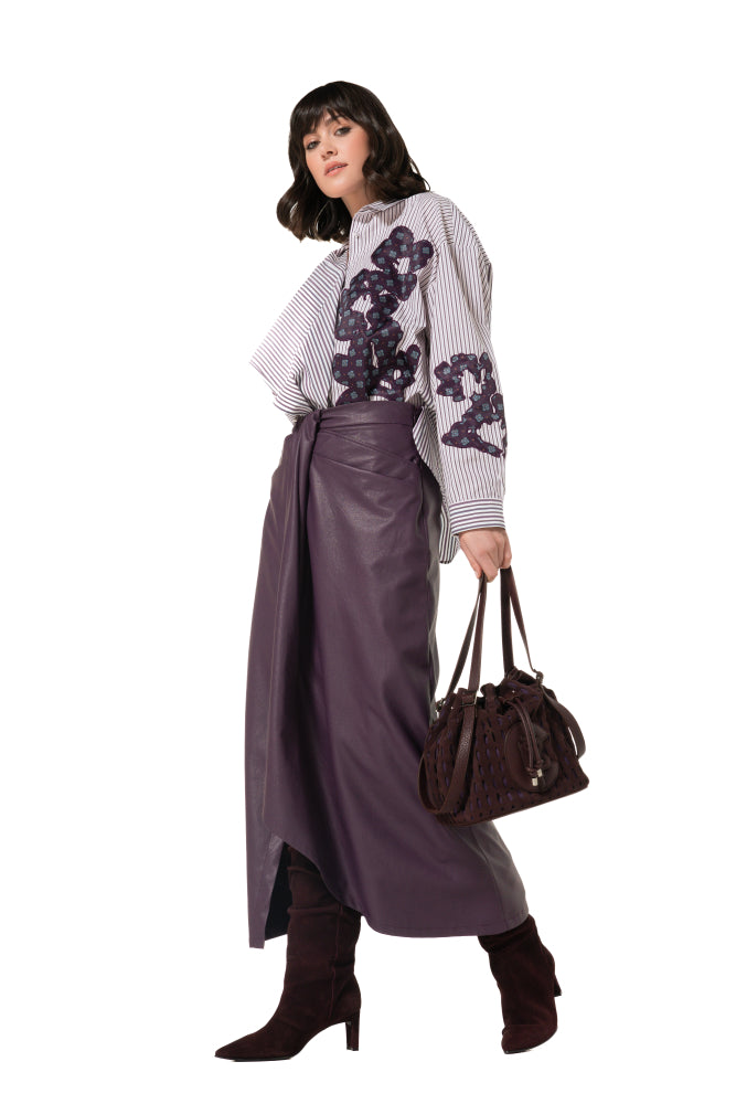 CAROLINE BISS PLUM SKIRT 4704 45 226