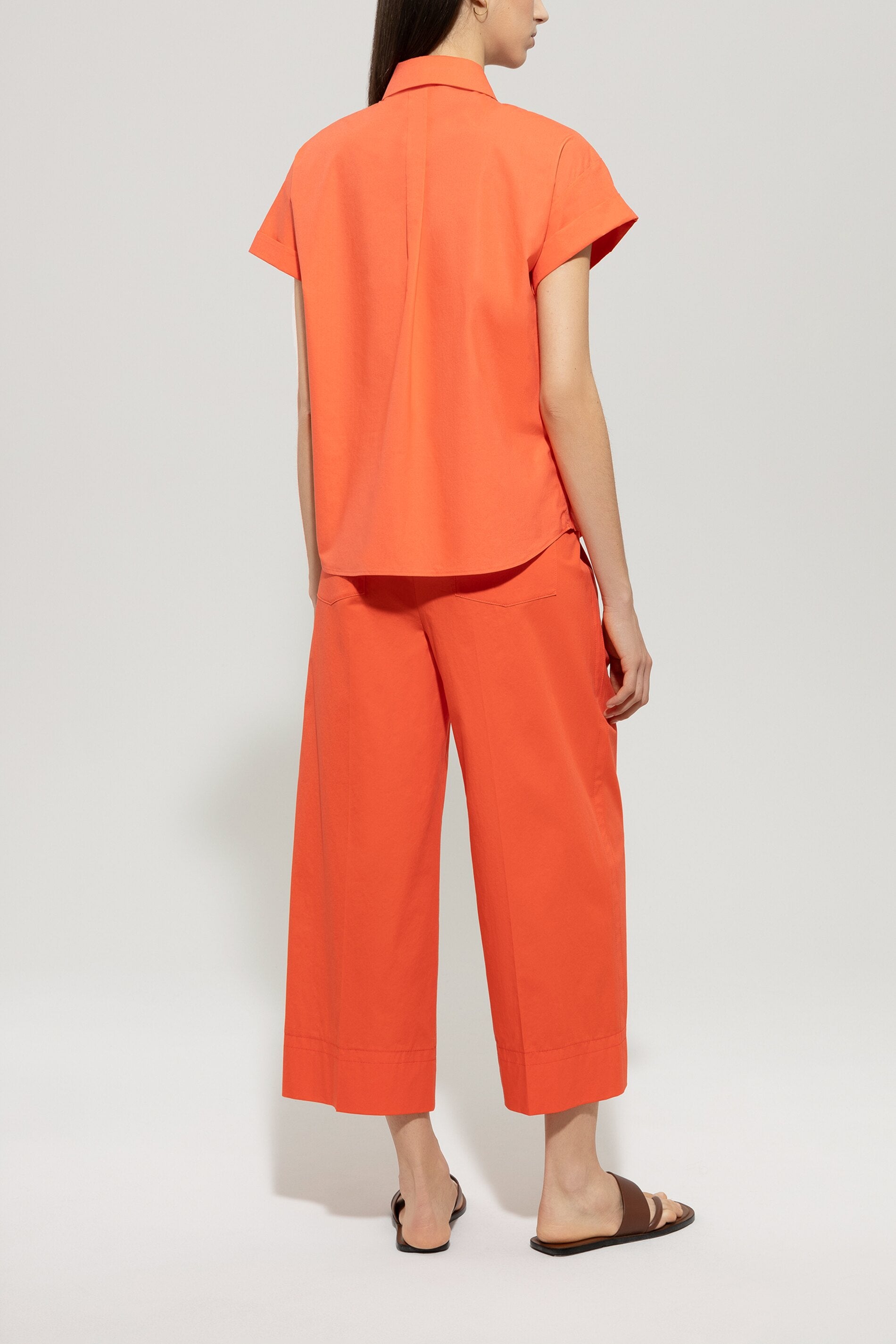 LUISA CERANO CORAL CROPPED COTTON TROUSERS 618766 125