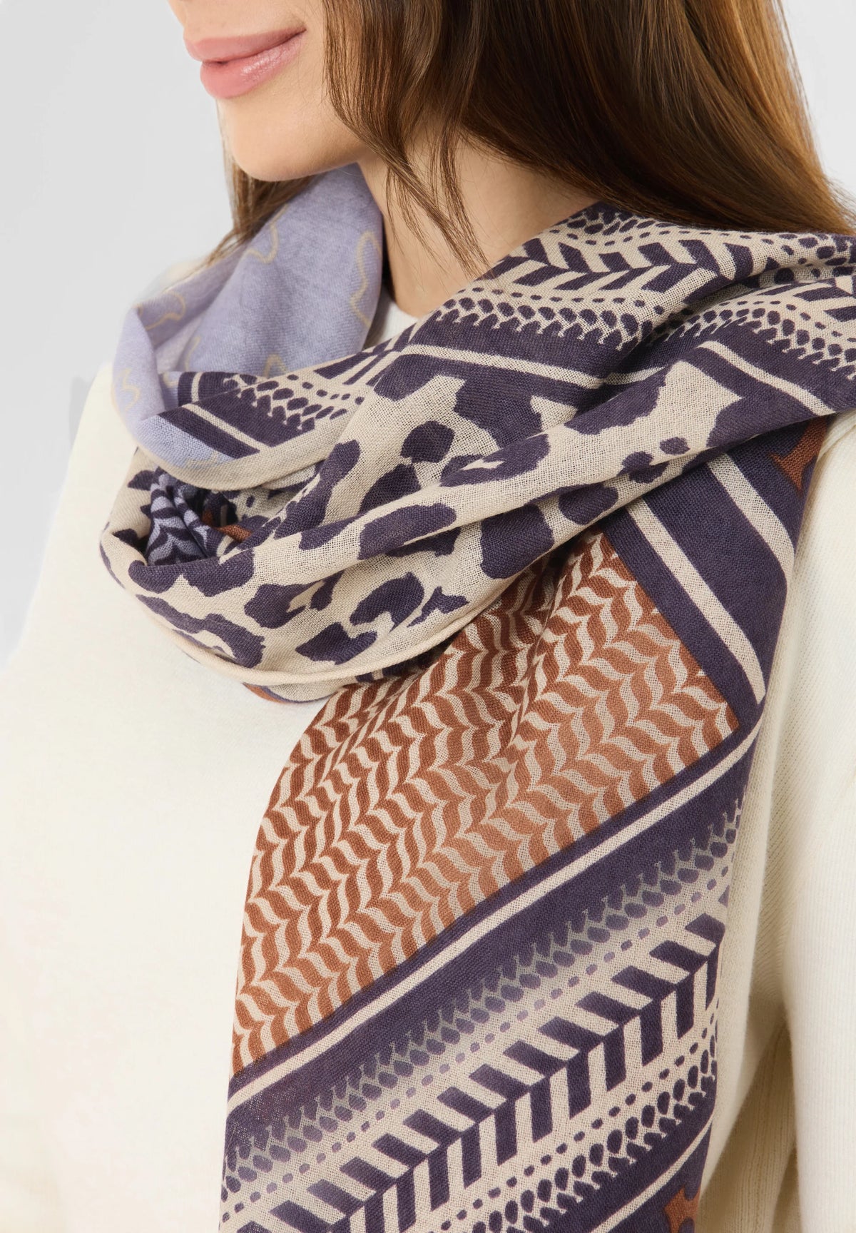CODELLO LILAC PRINT SCARF 62S0003 226