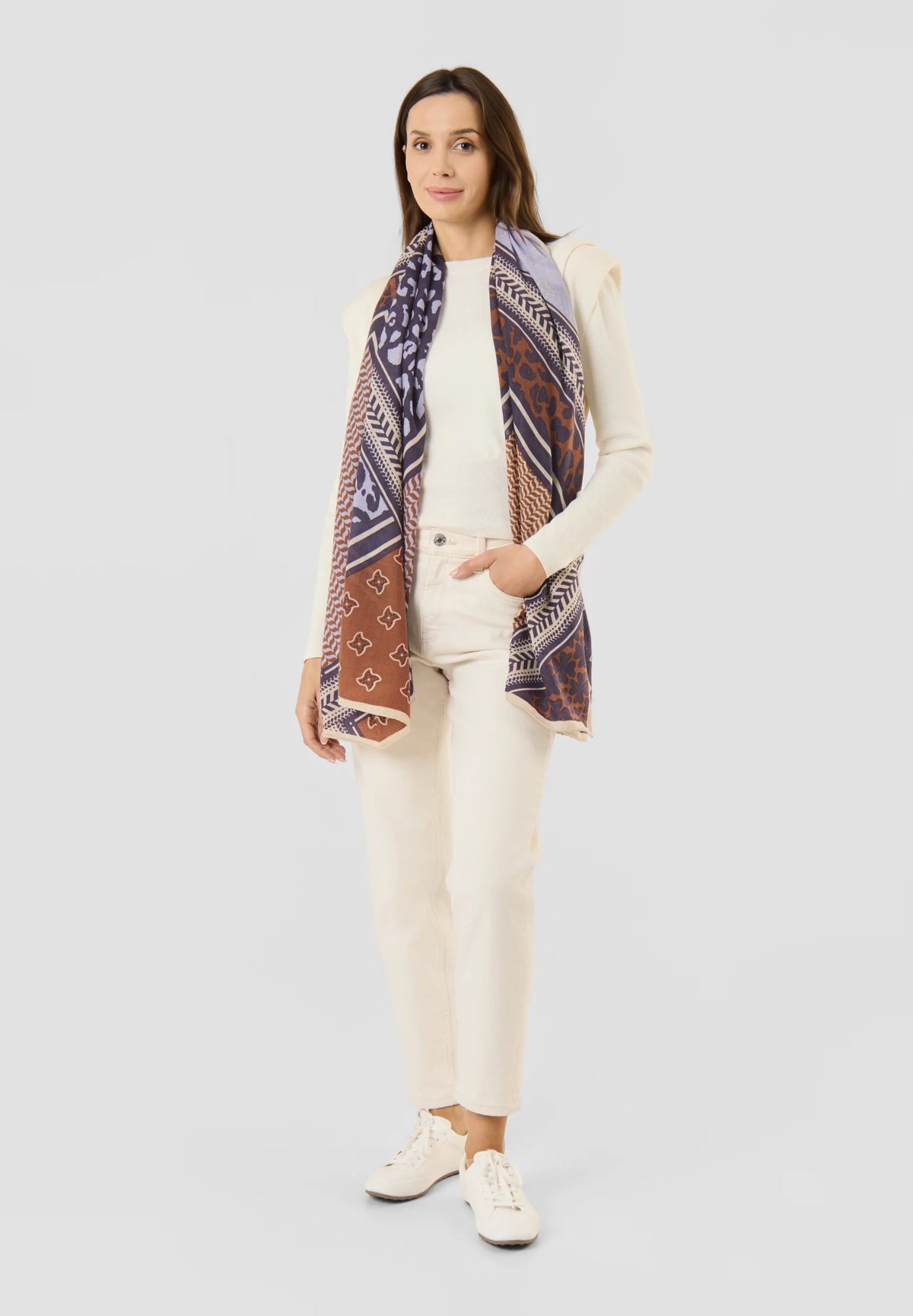 CODELLO LILAC PRINT SCARF 62S0003 226