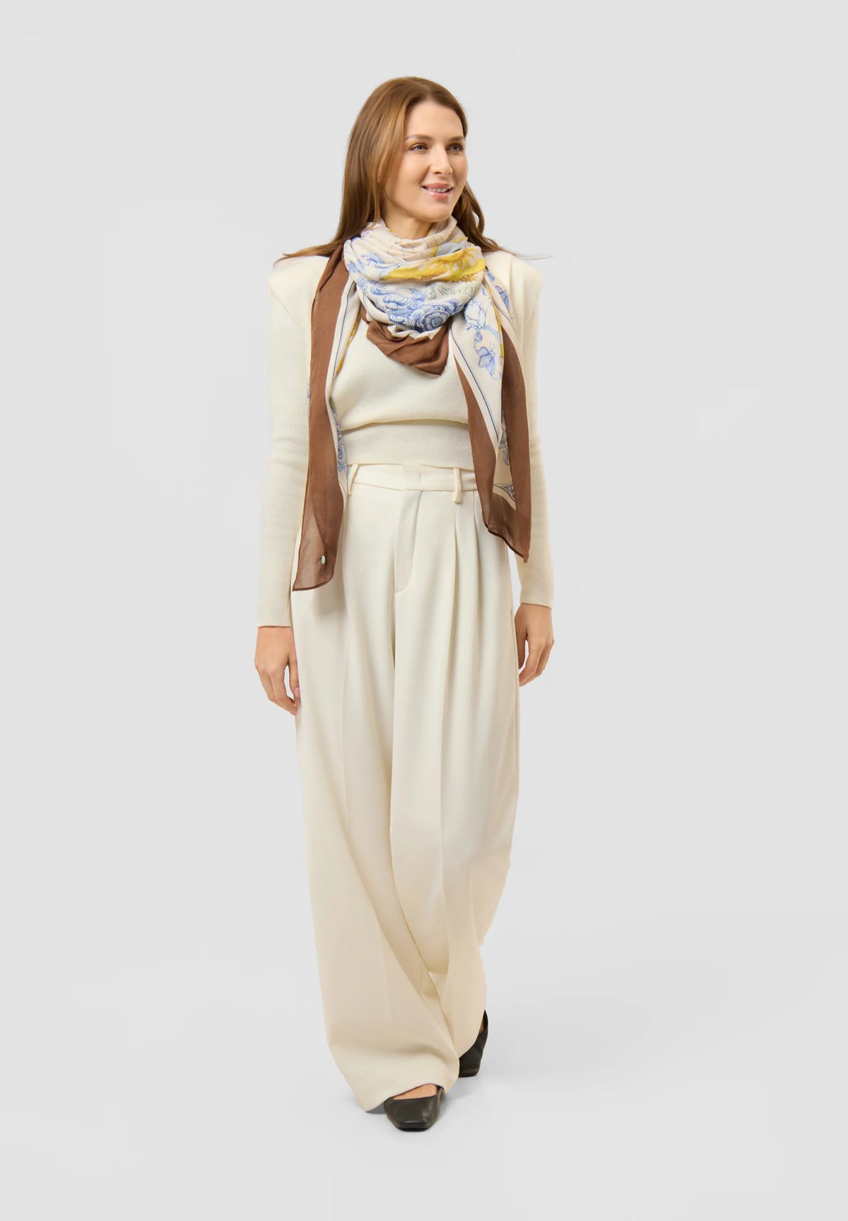 CODELLO BEIGE PRINT SCARF 62T0013 226
