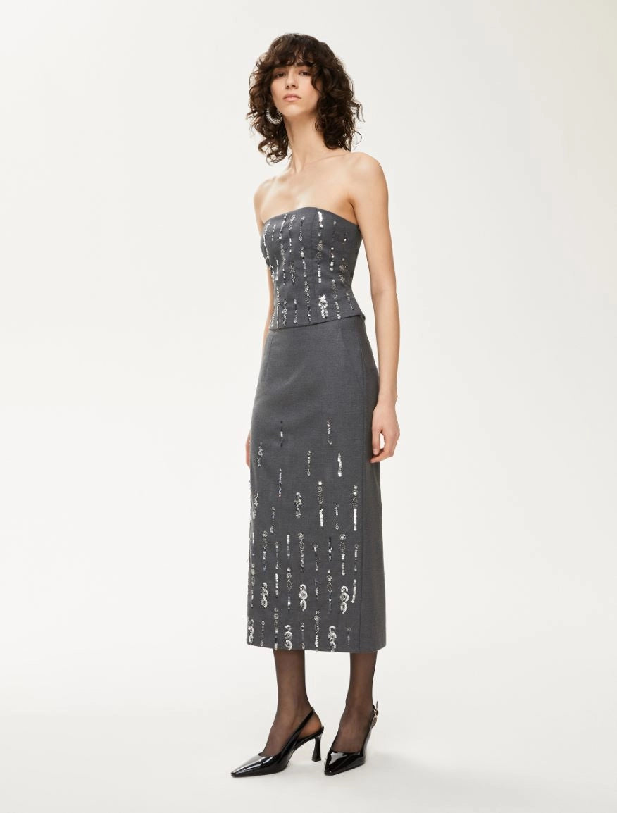iBLUES CARAIBI GREY SEQUIN TOP 225