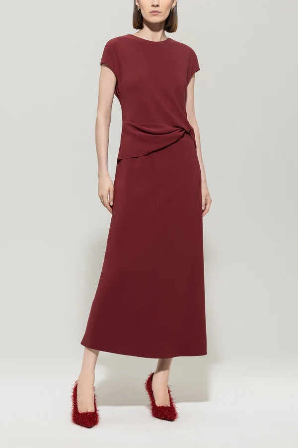 LUISA CERANO RED PEPLUM DRESS 728614 225