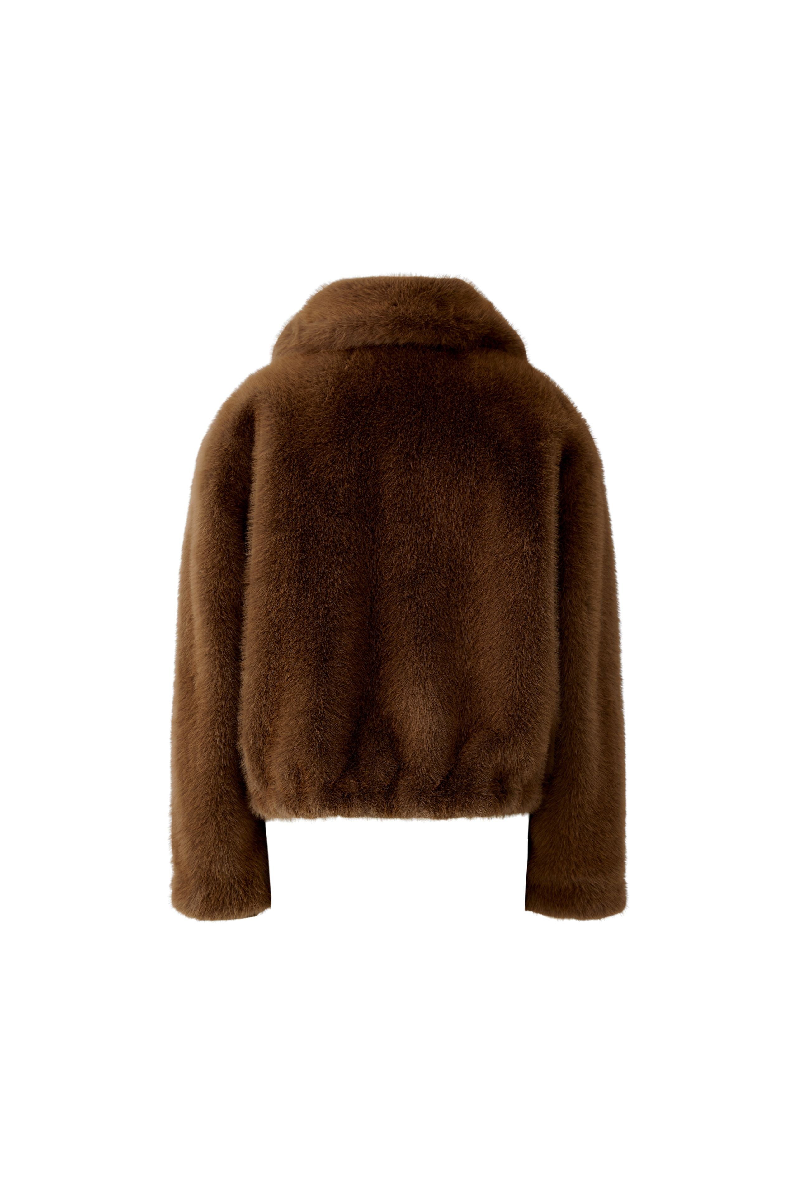 OUI BROWN FUR JACKET 87185 225