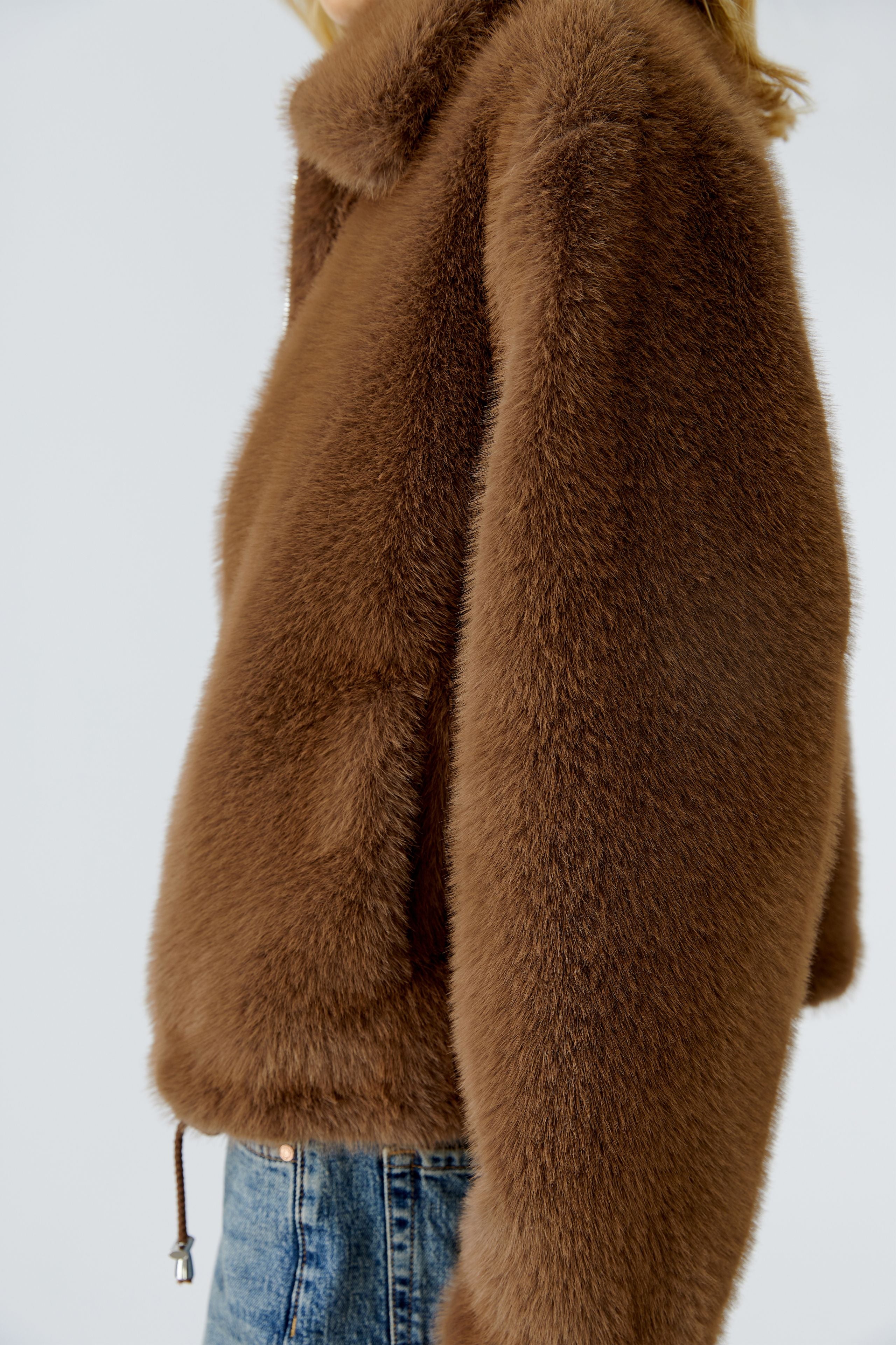 OUI BROWN FUR JACKET 87185 225