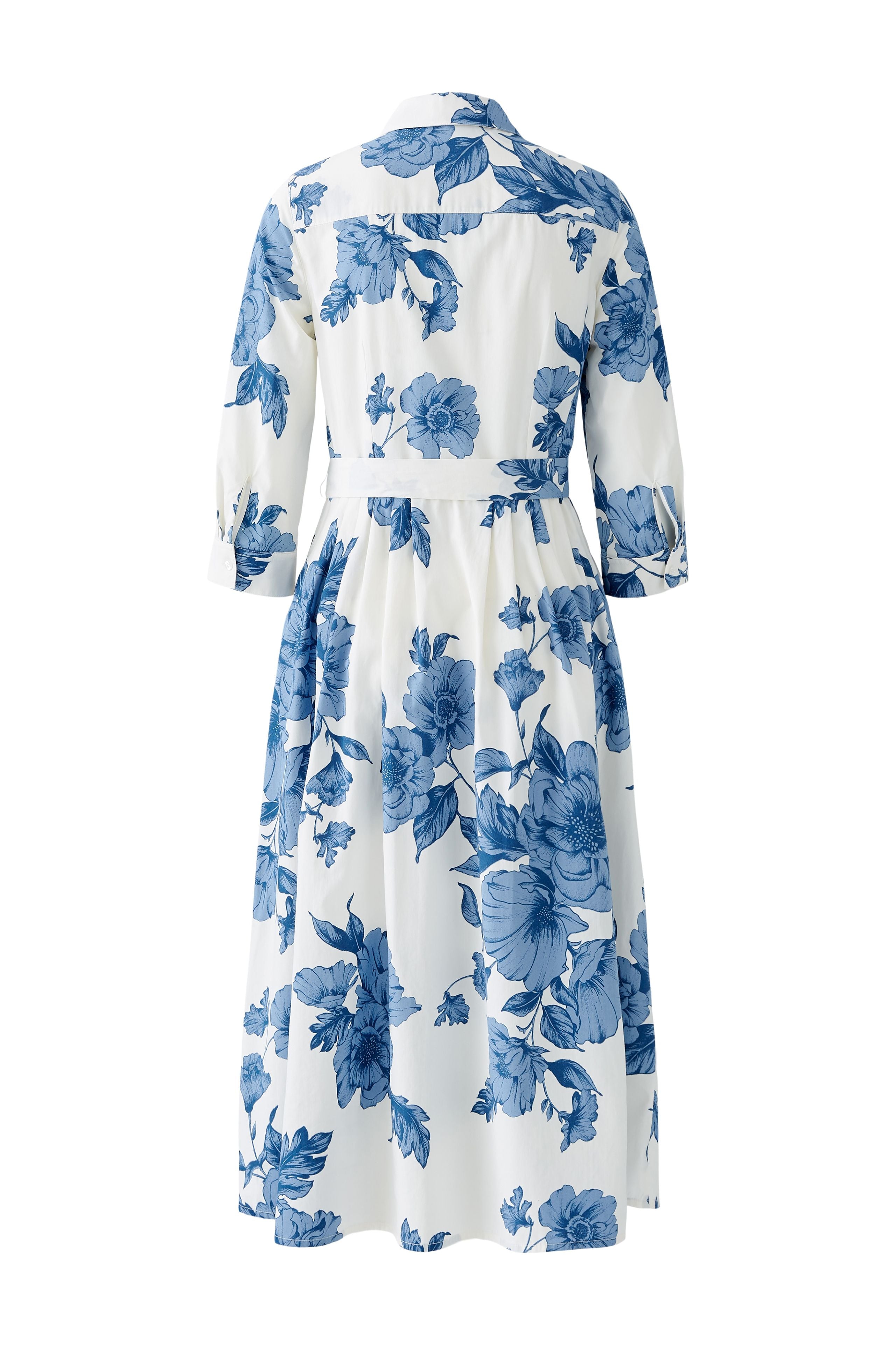 OUI BLUE FLORAL BELTED DRESS 92855 125