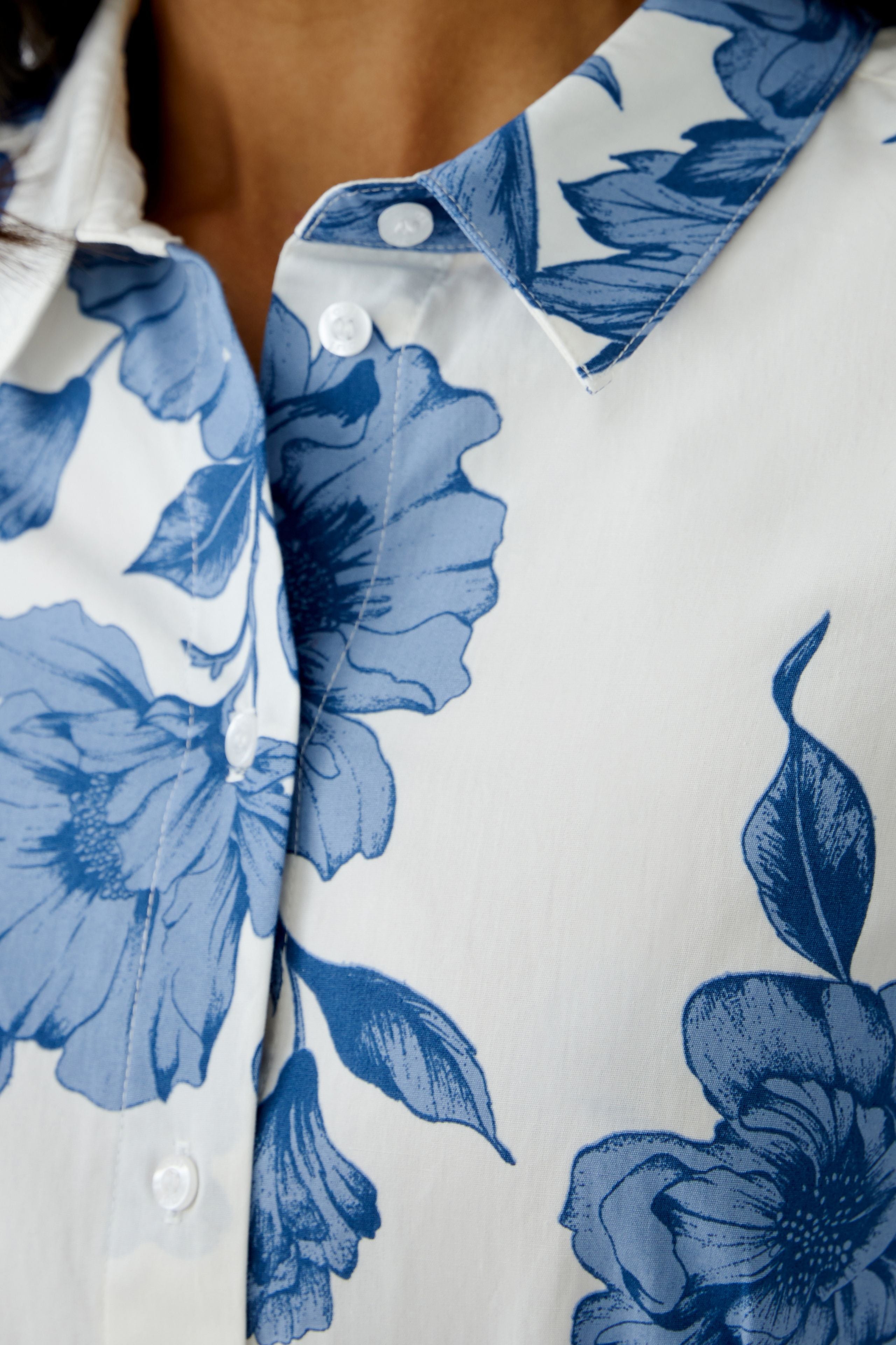 OUI BLUE FLORAL BELTED DRESS 92855 125