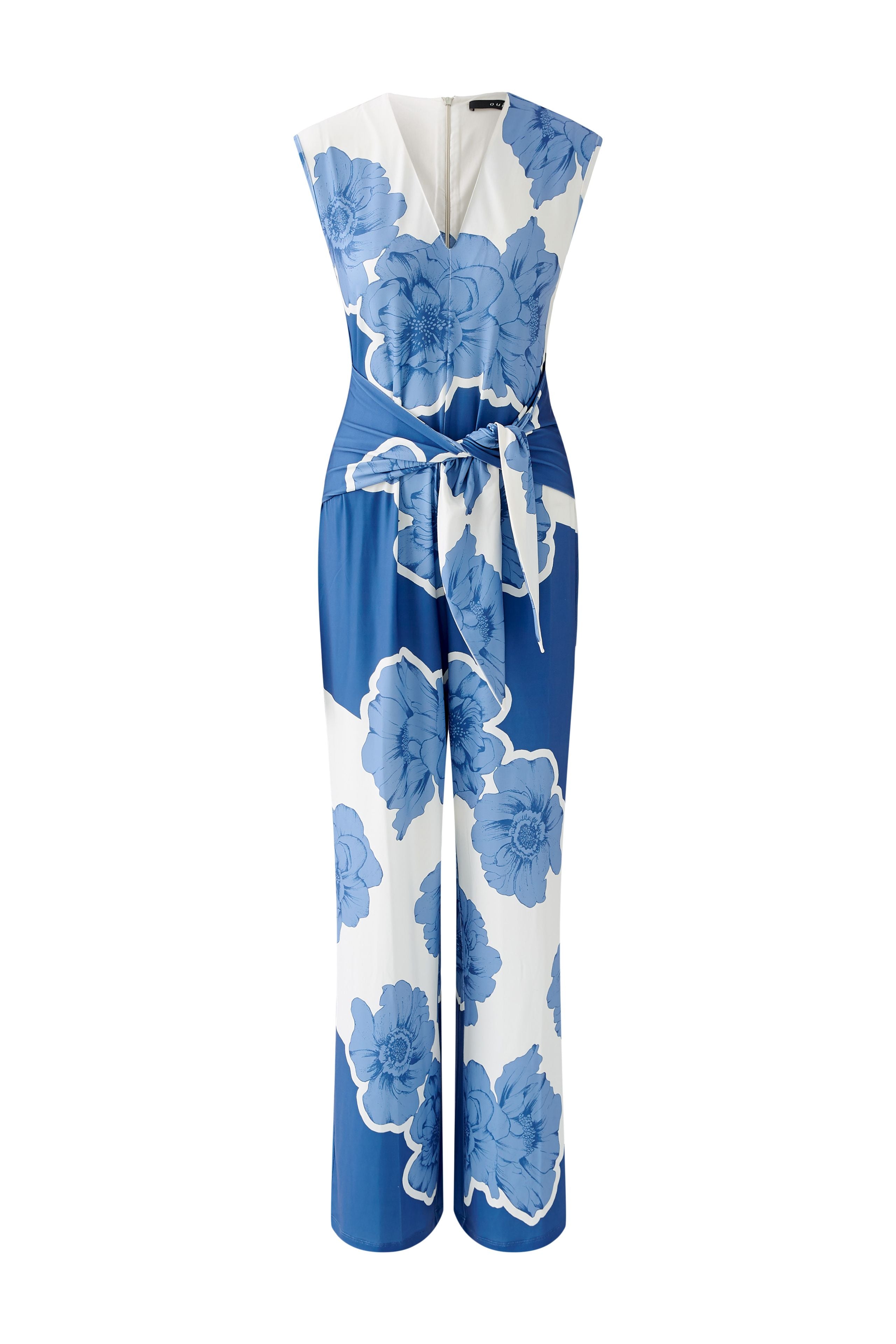 OUI BLUE JERSEY FLORAL JUMPSUIT 93503 125