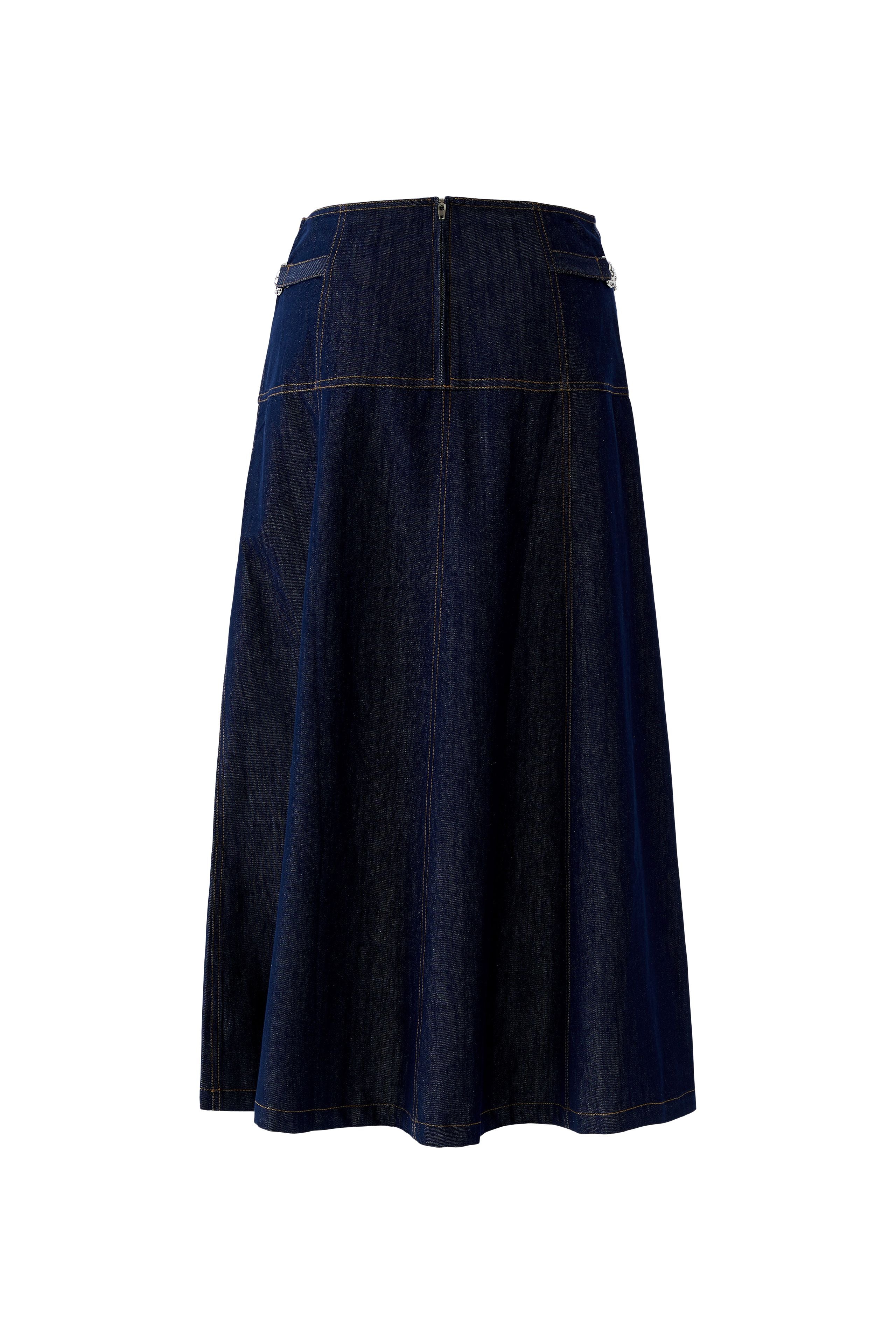 OUI DENIM A-LINE SKIRT 96654 126