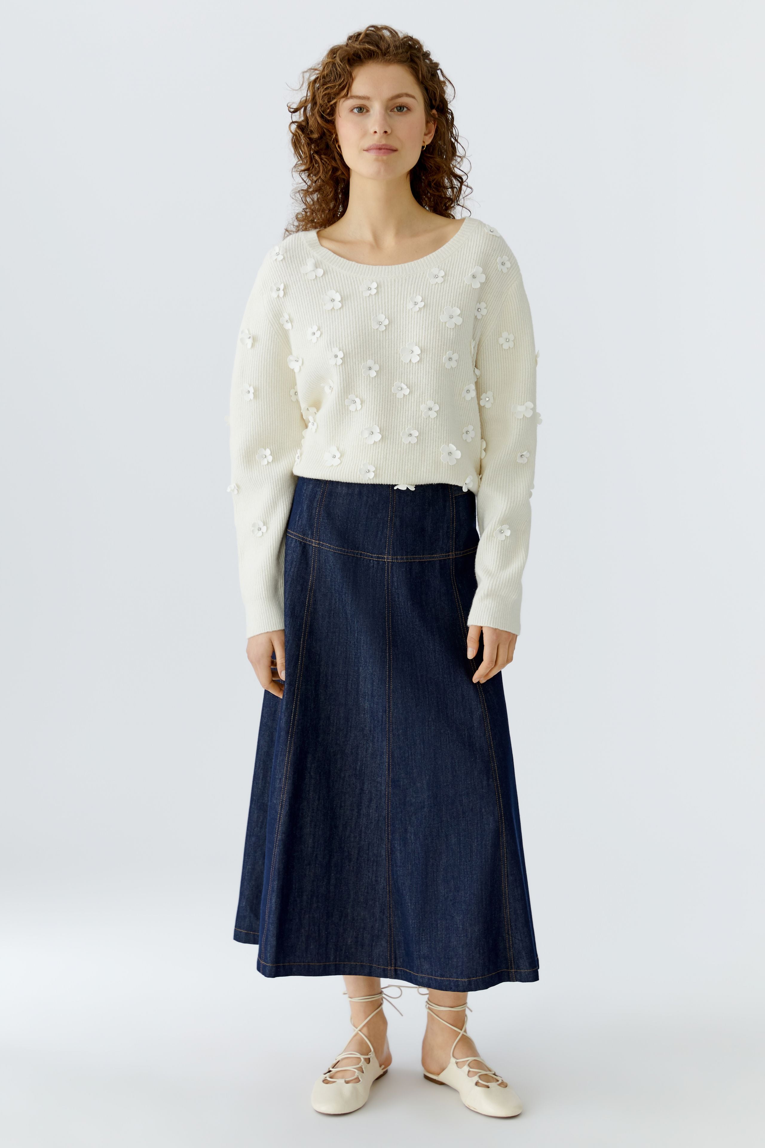 OUI DENIM A-LINE SKIRT 96654 126