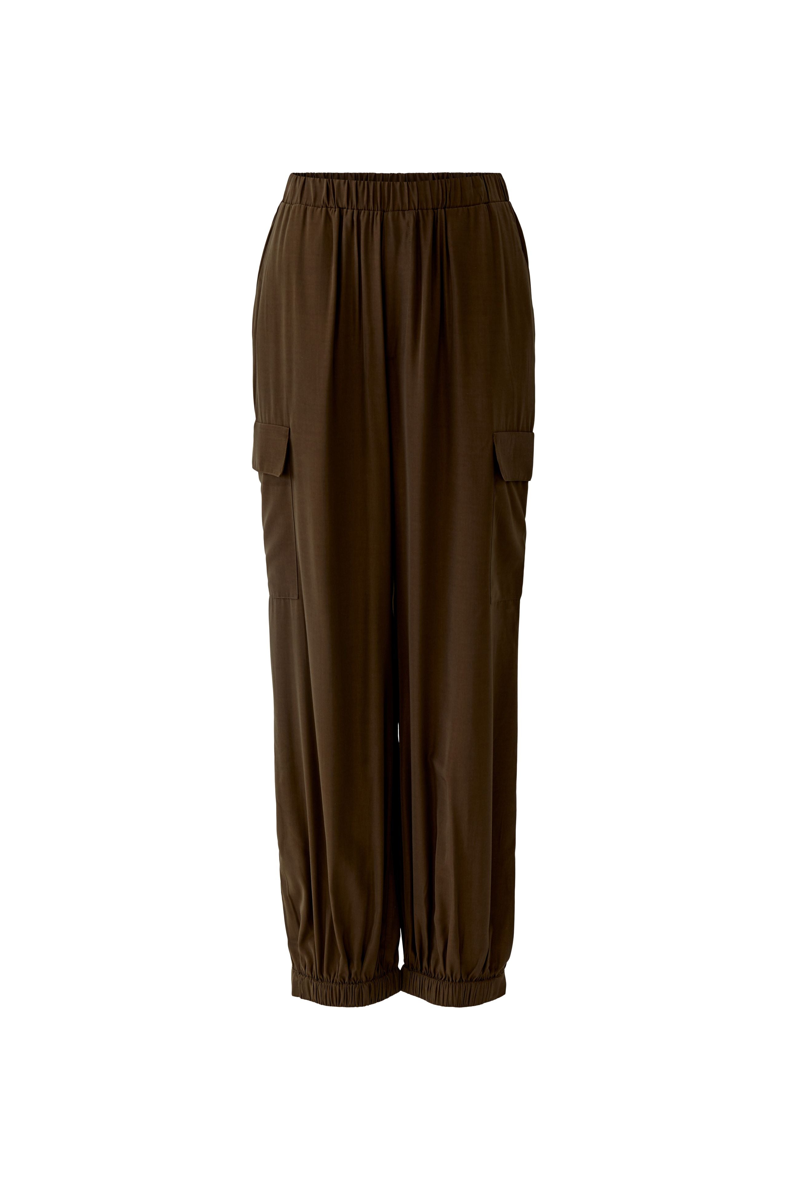 OUI BROWN CARGO TROUSERS 97144 126