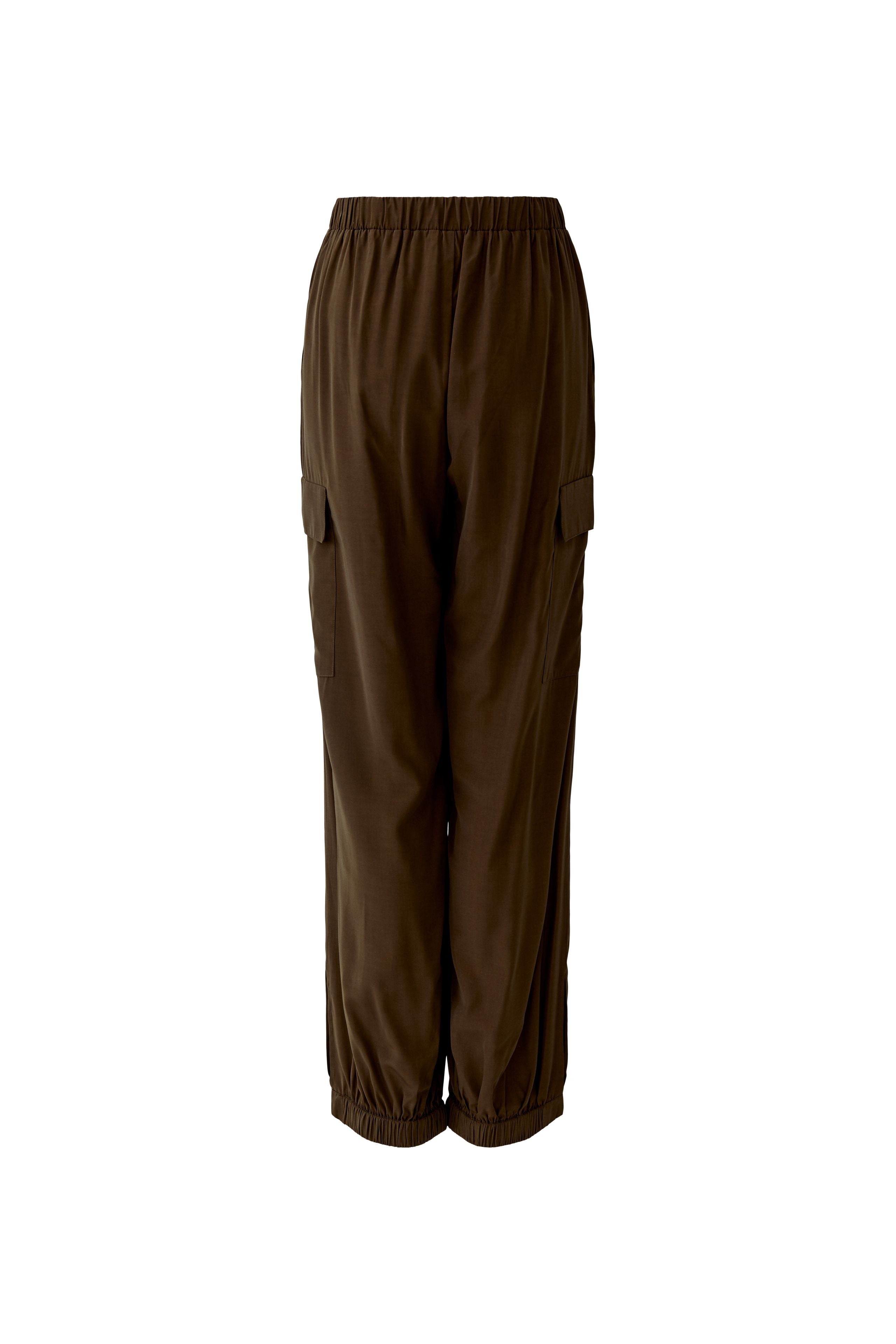 OUI BROWN CARGO TROUSERS 97144 126