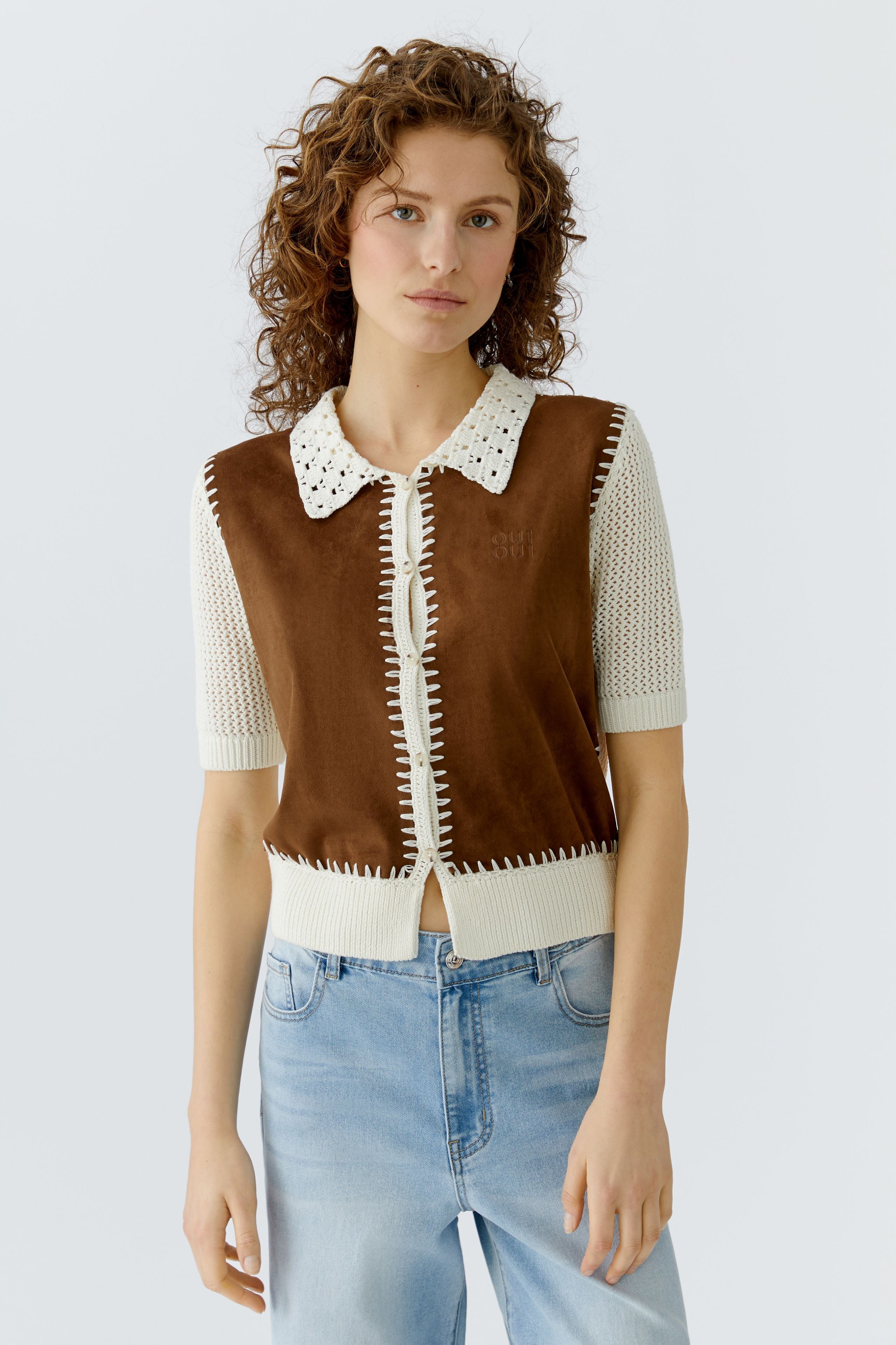 OUI BROWN CARDIGAN 97159 126