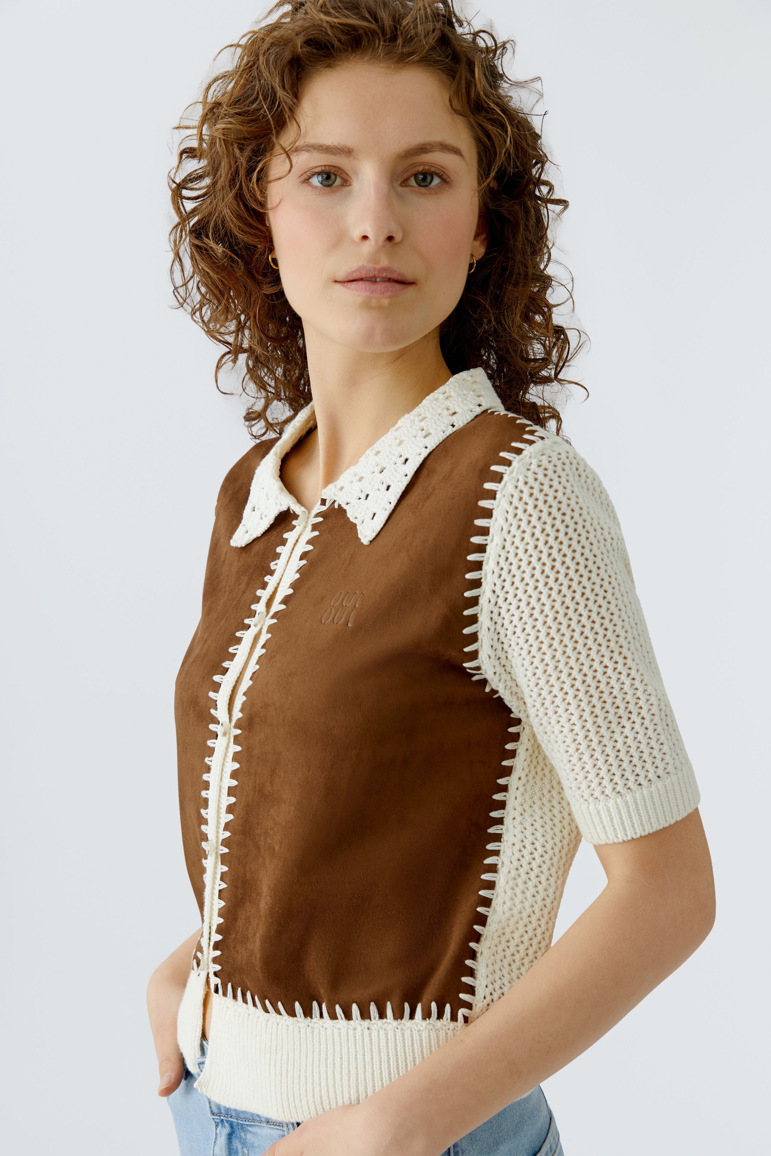 OUI BROWN CARDIGAN 97159 126