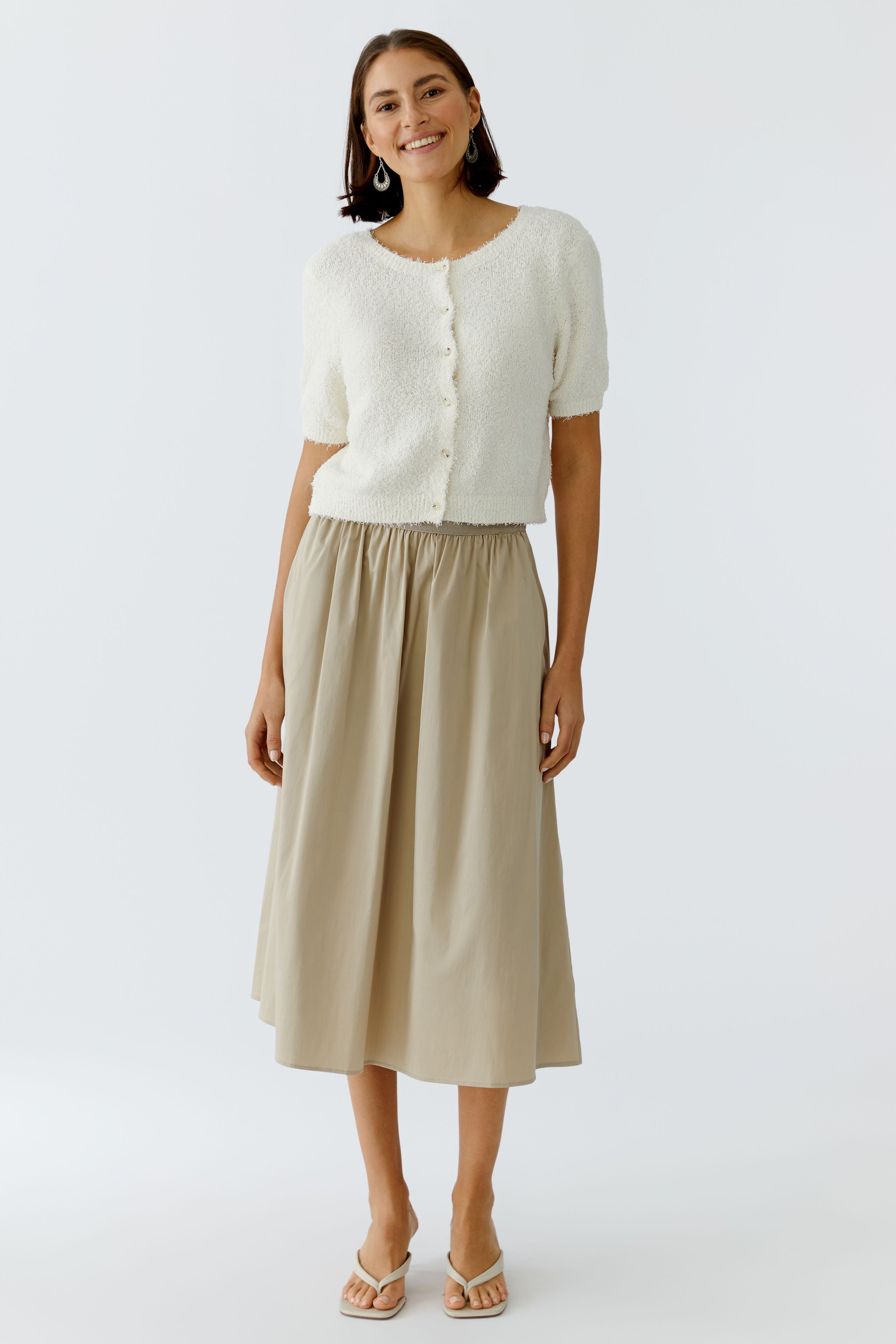 OUI BROWN MIDI SKIRT 97301 126