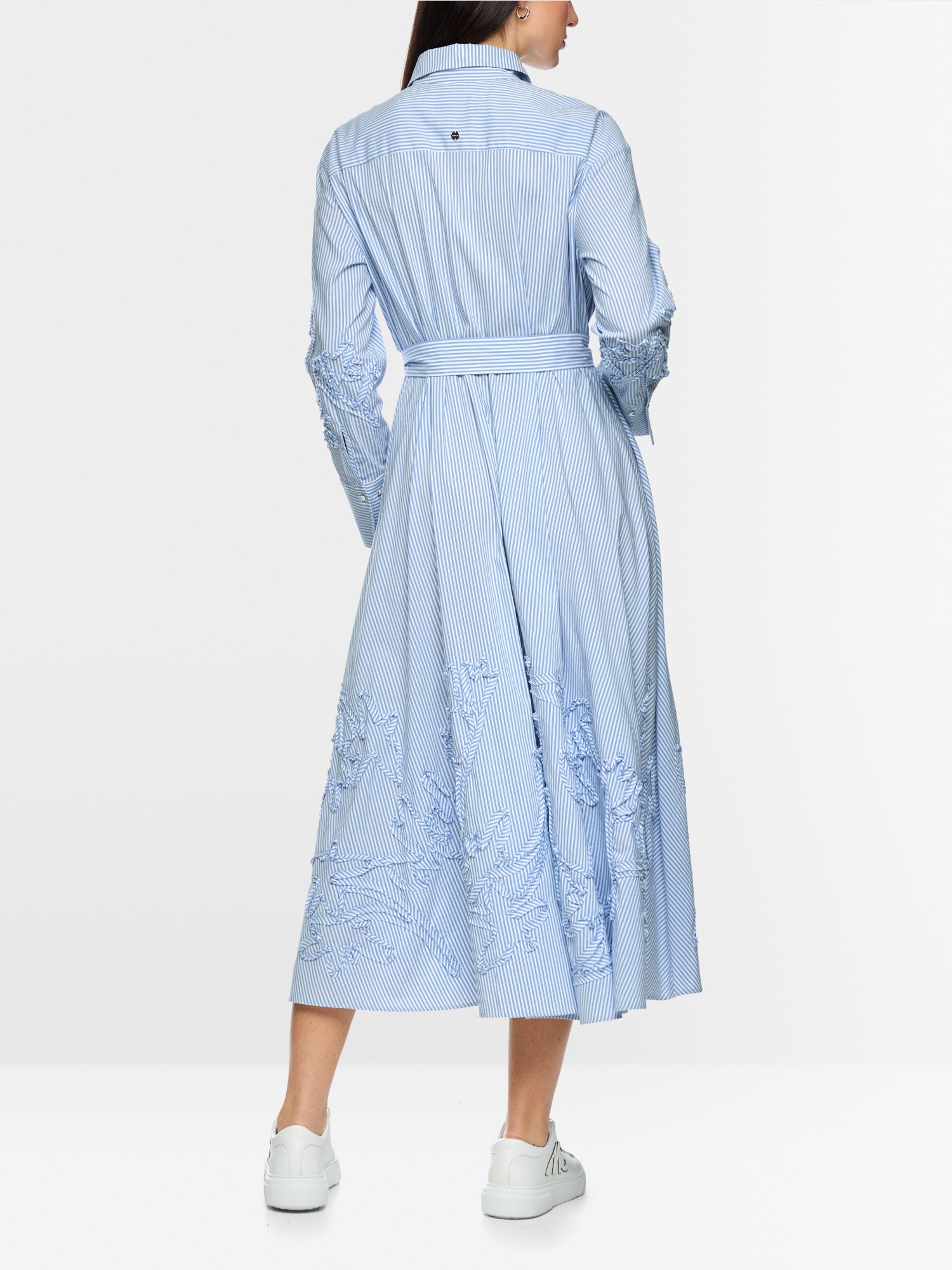 MARCCAIN BLUE PINSTRIPE SHIRT DRESS AC2131W59