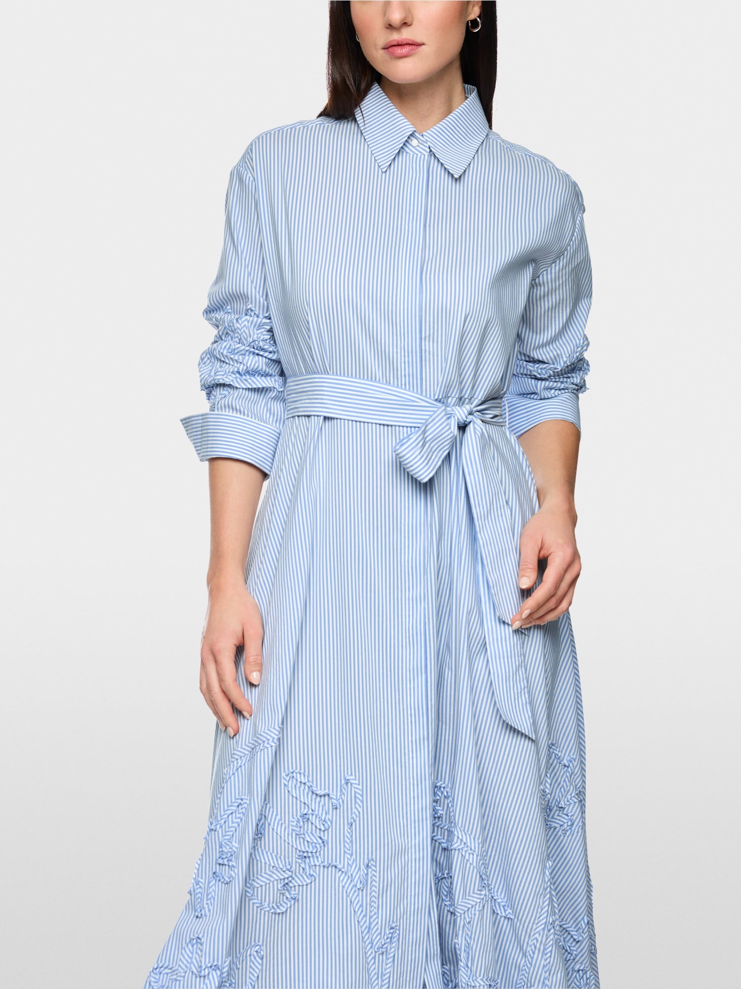 MARCCAIN BLUE PINSTRIPE SHIRT DRESS AC2131W59