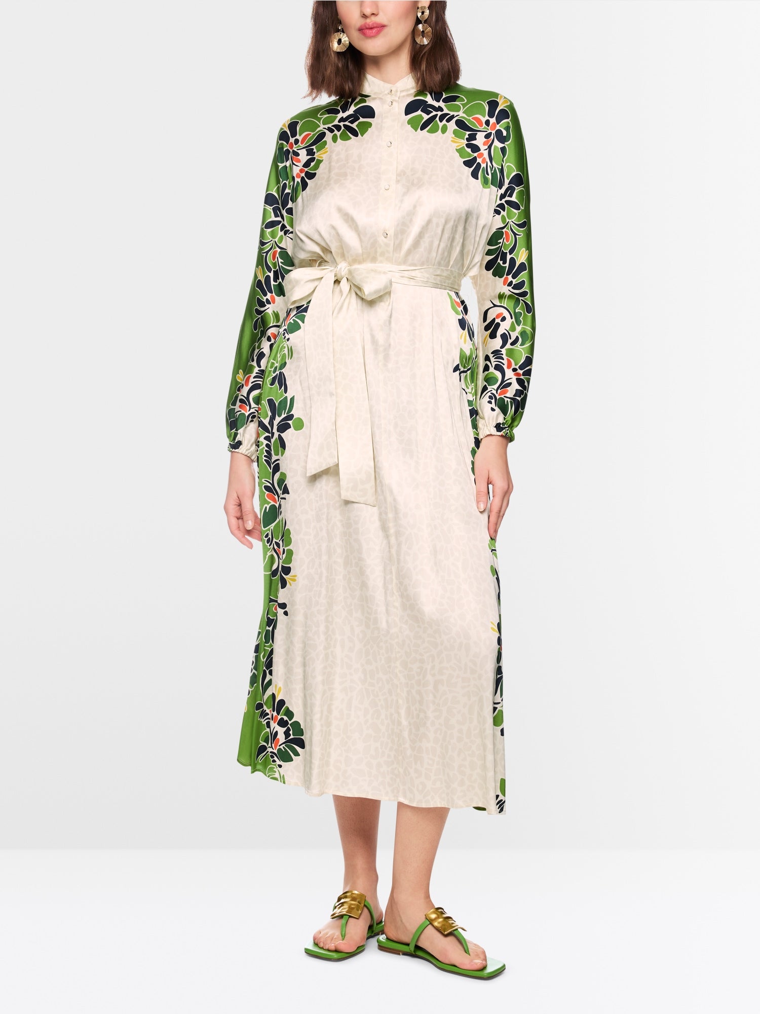 MARCCAIN GREEN PRINT BUTTON DOWN DRESS AC2146W42 126