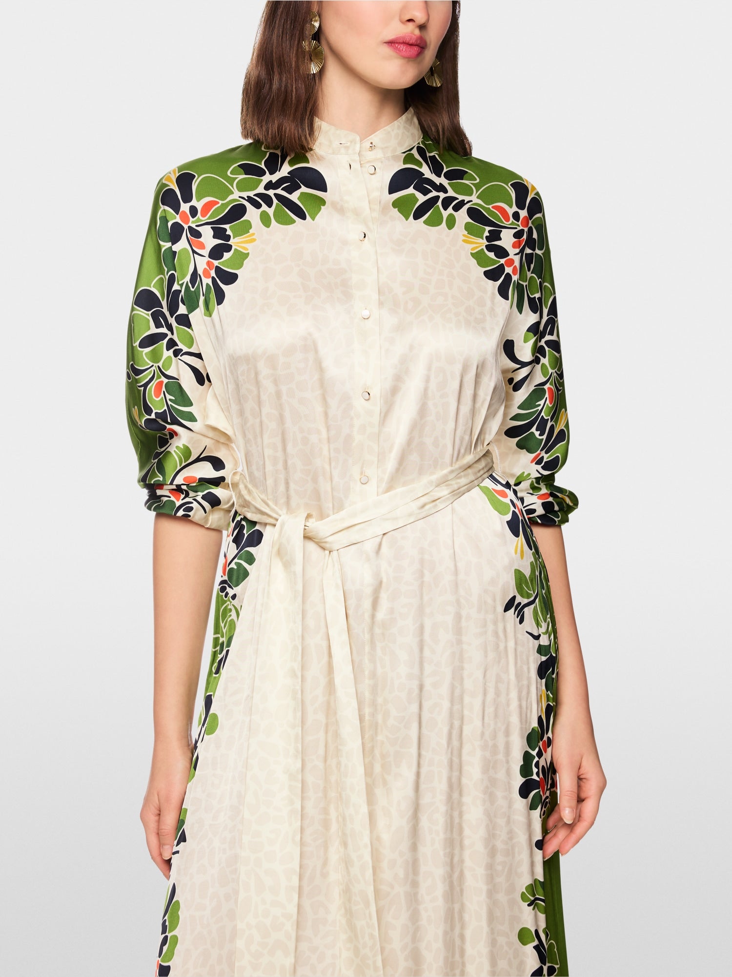 MARCCAIN GREEN PRINT BUTTON DOWN DRESS AC2146W42 126