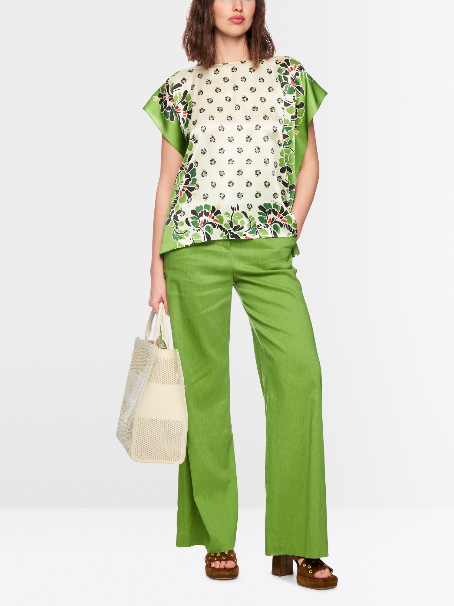 MARCCAIN GREEN PRINT TOP AC5524J56 126