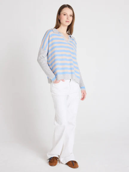 ABSOLUTE V NECK STRIPE KNIT TONI 126