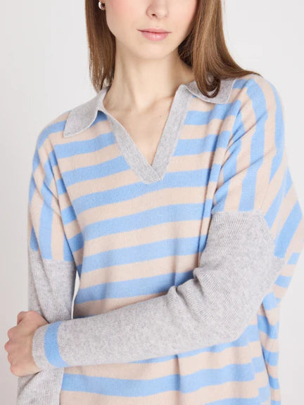 ABSOLUTE V NECK STRIPE KNIT TONI 126
