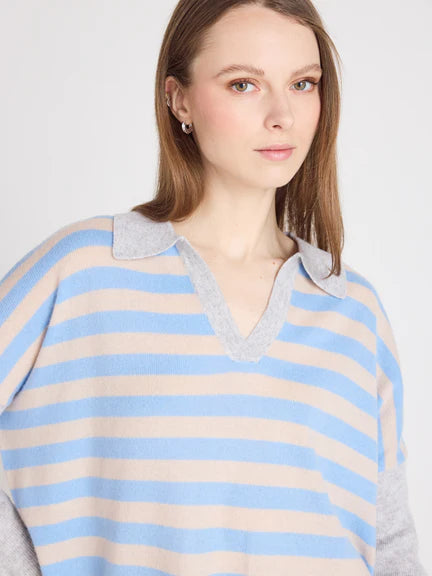ABSOLUTE V NECK STRIPE KNIT TONI 126