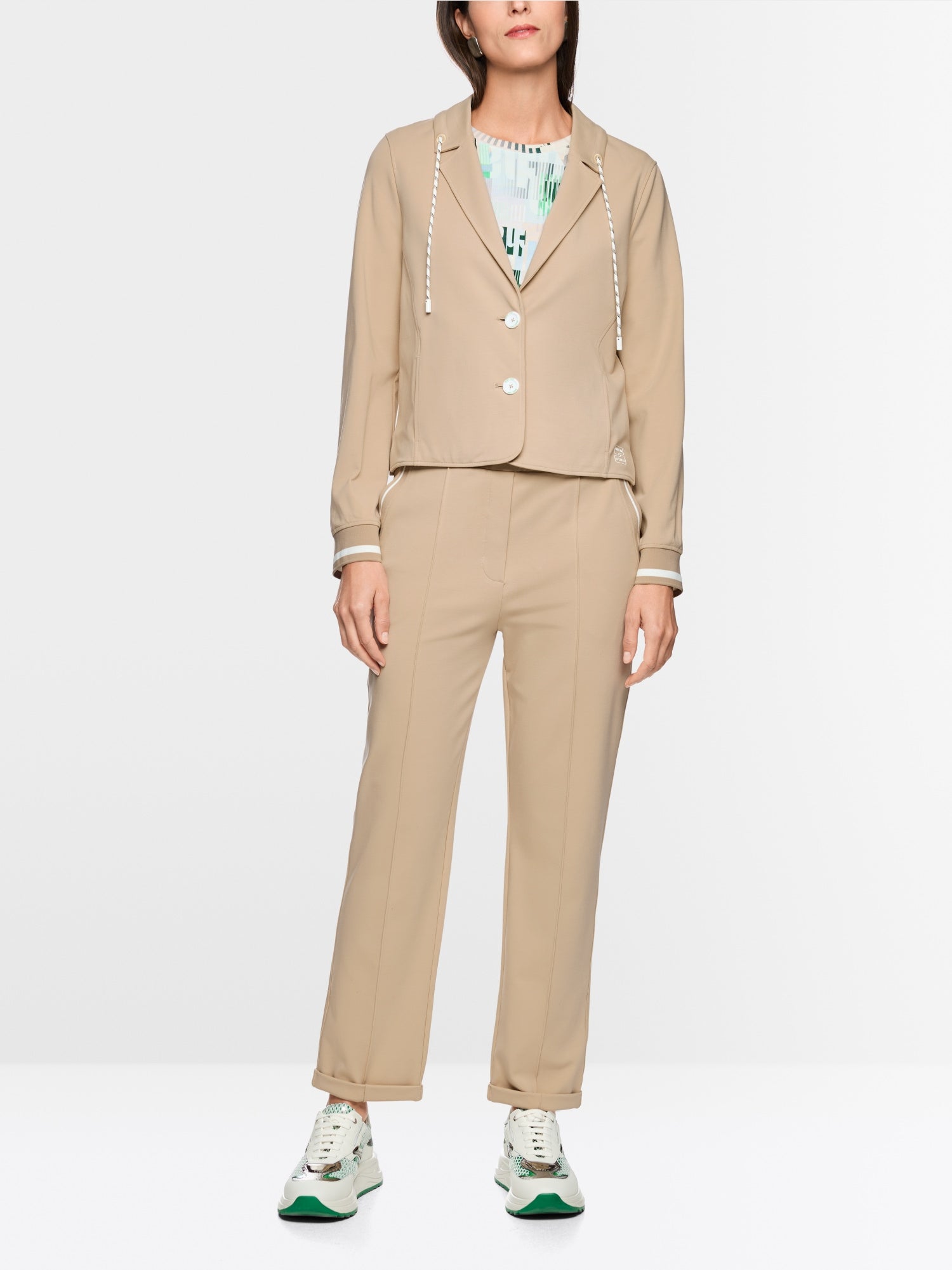 MARCCAIN BEIGE JERSEY BLAZER AS3406J54 126