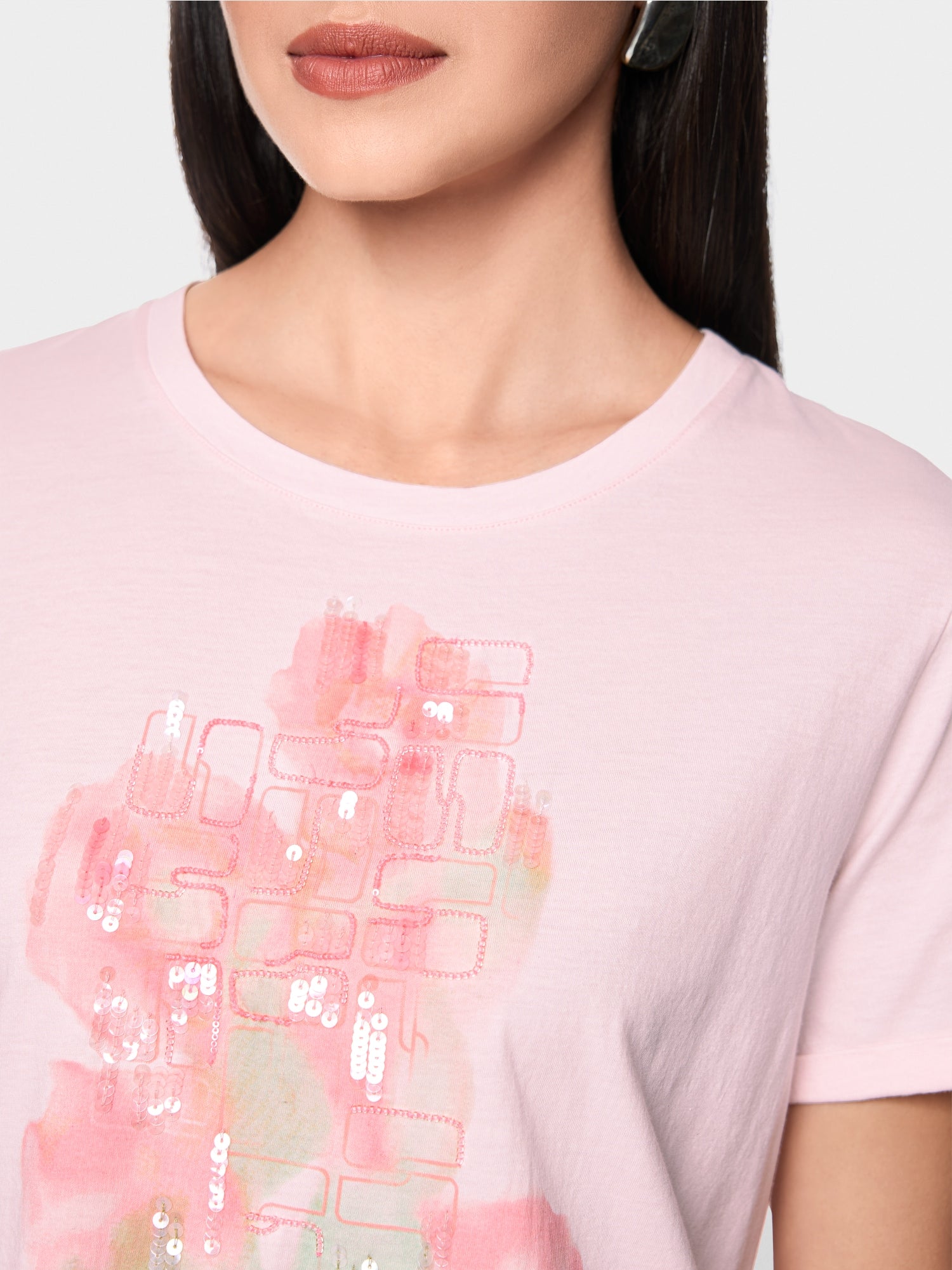 MARCCAIN PINK PTINT TOP AS4856J62 126