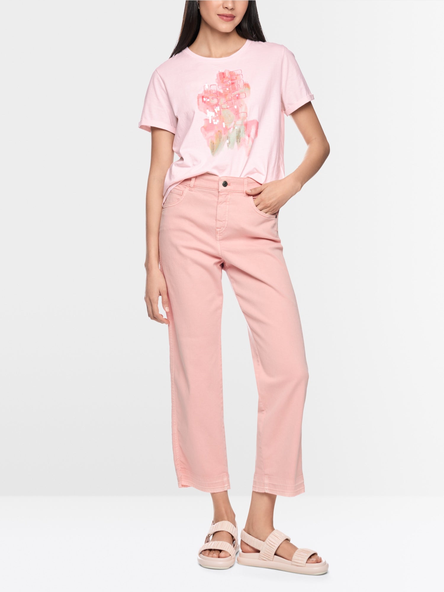 MARCCAIN PINK PTINT TOP AS4856J62 126