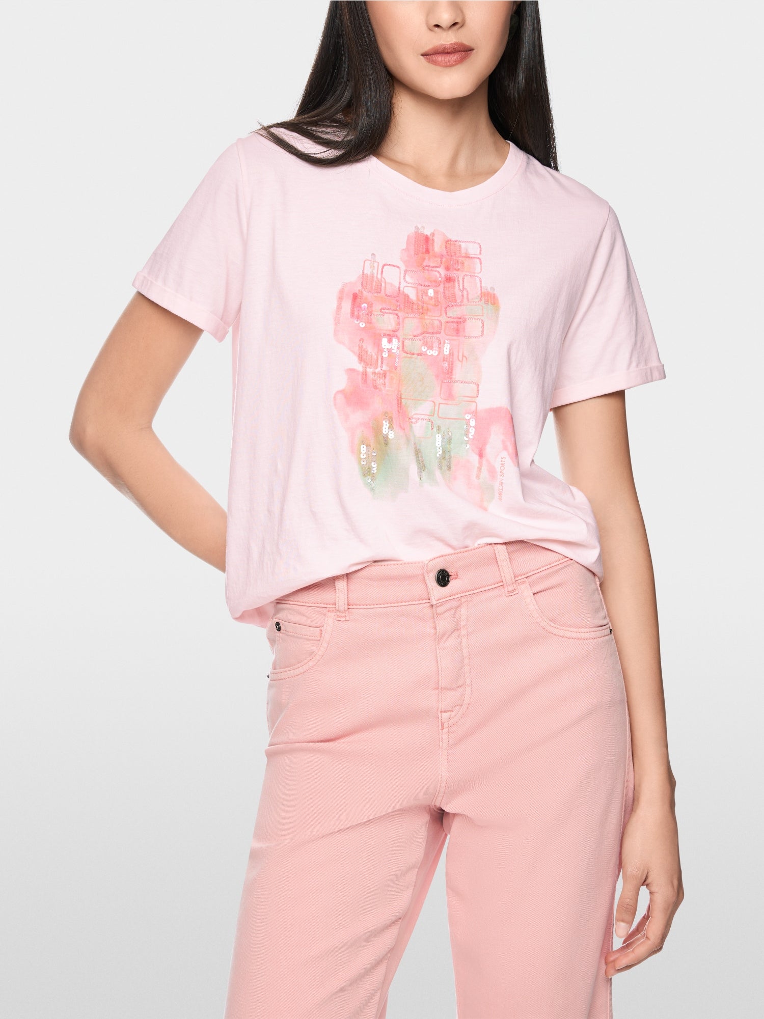 MARCCAIN PINK PTINT TOP AS4856J62 126