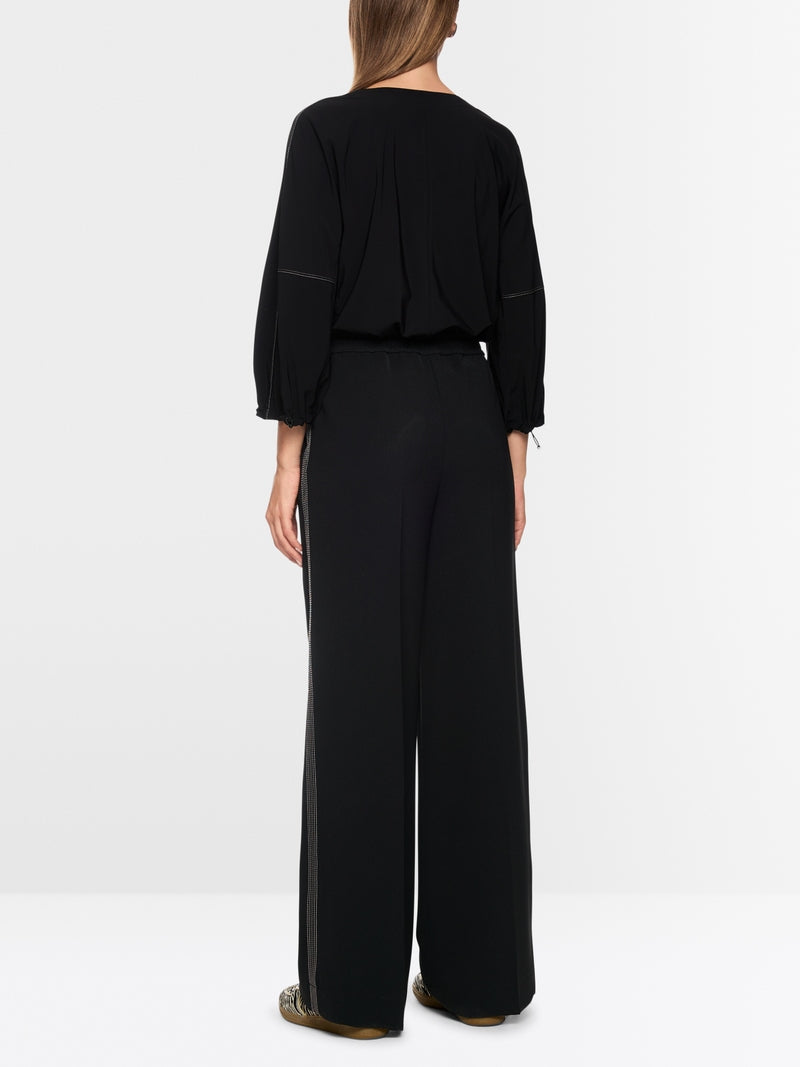 MARCCAIN BLACK WIDE LEG TROUSERS AS8102W05 126