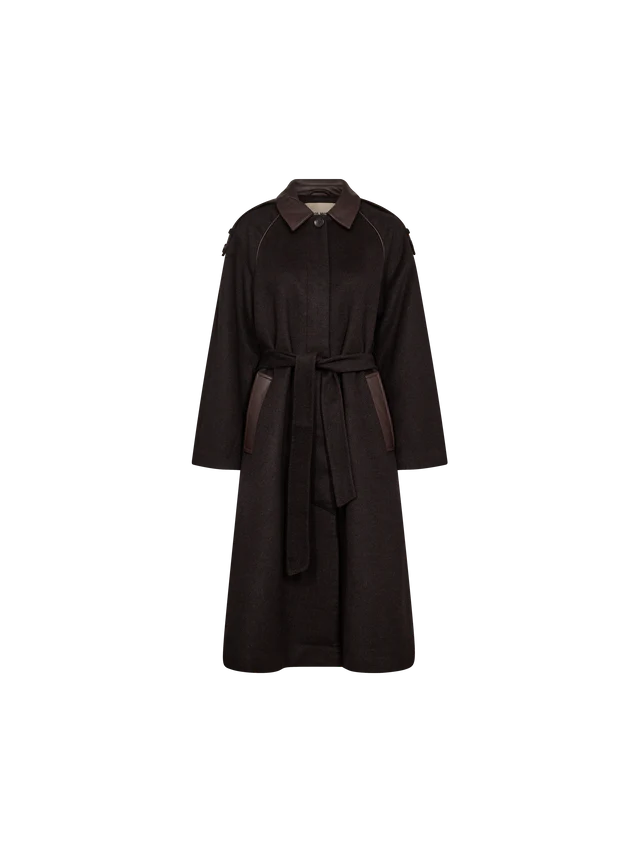 MOS MOSH BROWN MMEVA WOOL COAT 172920 225