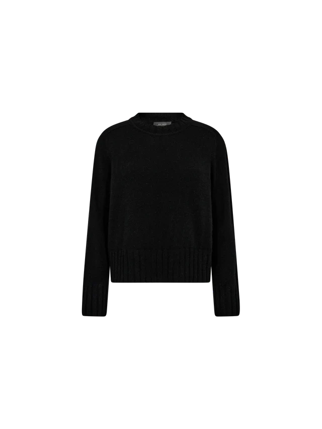 MOS MOSH BLACK MMZARI CASHMERE CREWNECK KNIT 173130 225