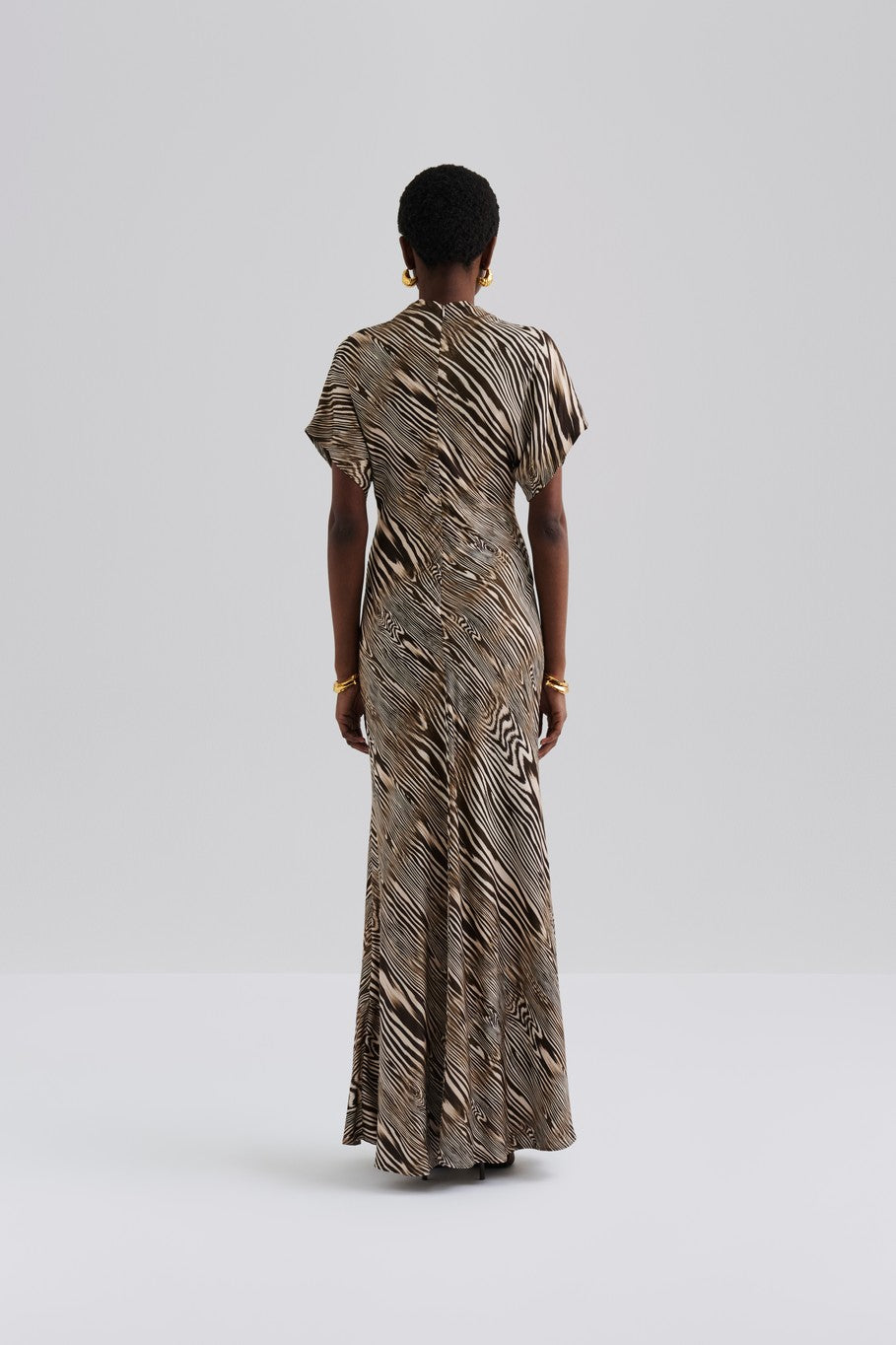 MALINA OLIVIA LONG PRINTED DRESS 225