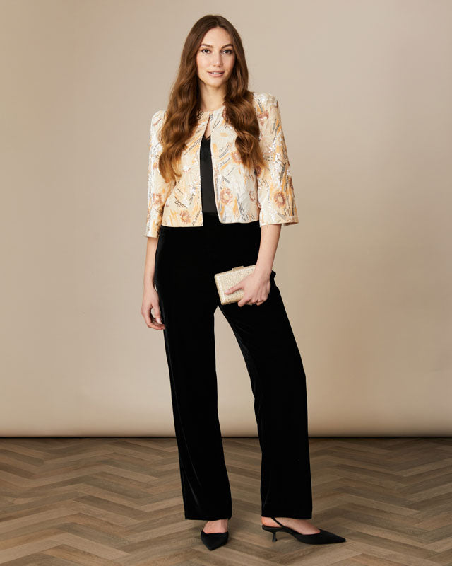 FEE G ATHENA - BEADED SHORT JACKET 602G/117 CREAM 225