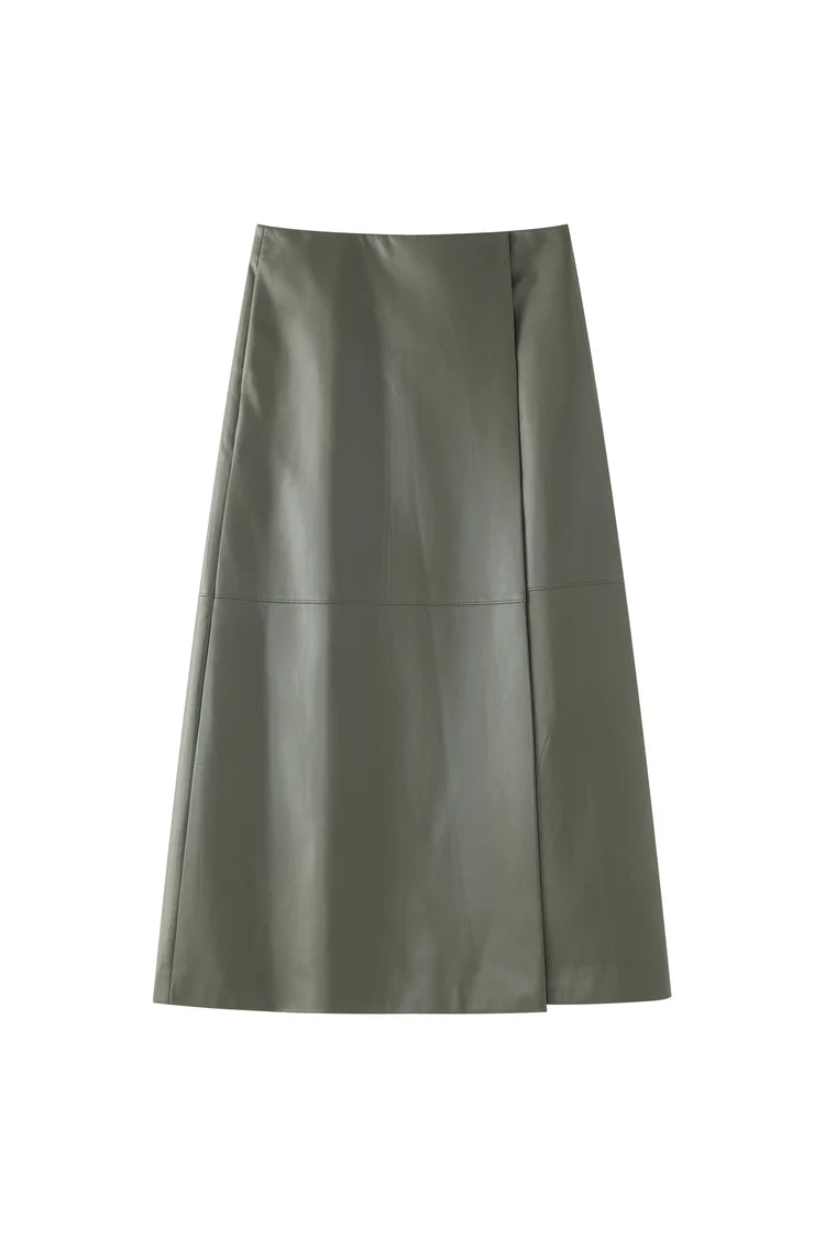 VIKTORIA CHAN ARAKI GREEN LEATHER SKIRT 225
