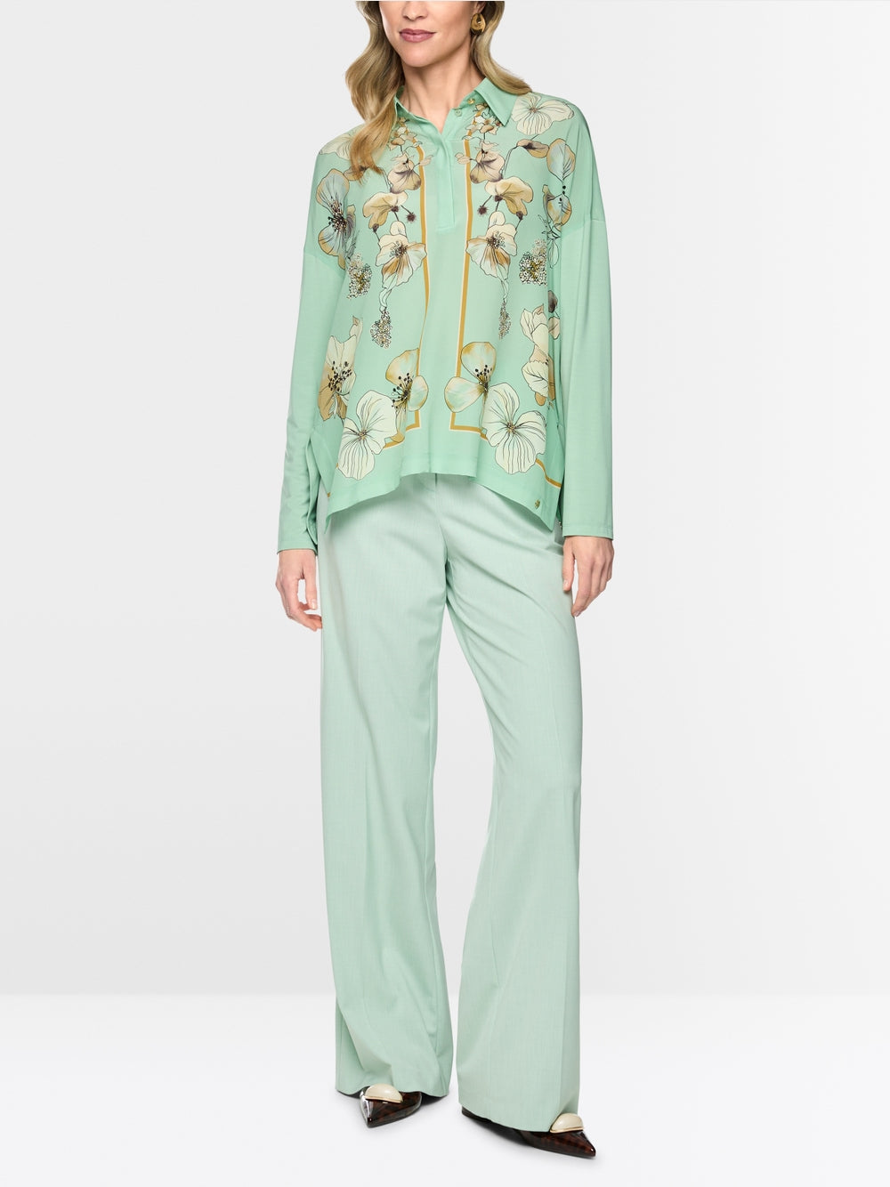 MARCCAIN MINT FLORAL SHIRT BC5504J43 505 226