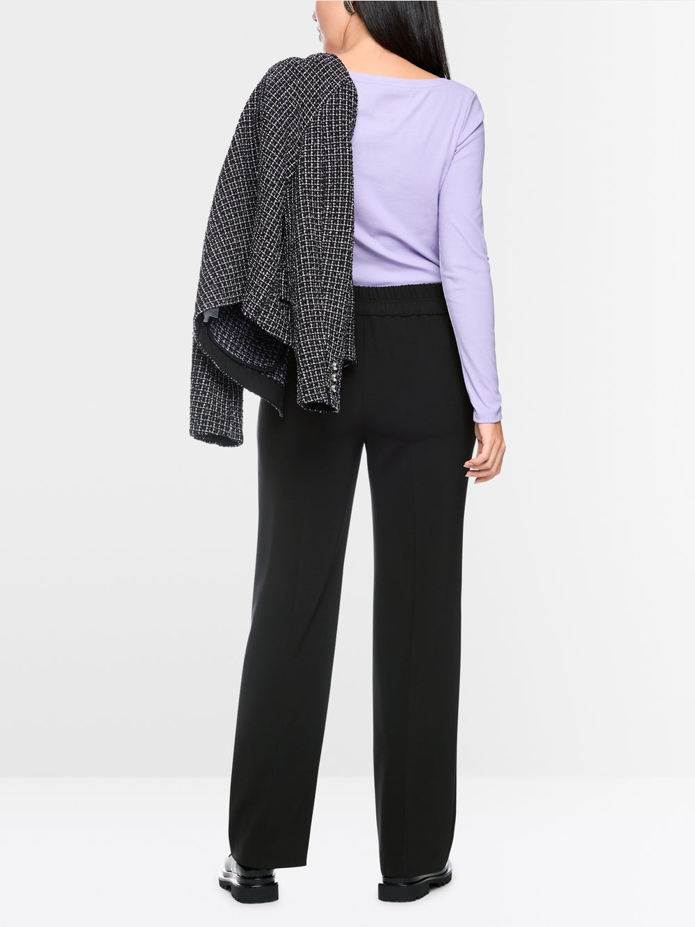 MARCCAIN BLACK WIDE LEG TROUSERS BC8119W16 900 226
