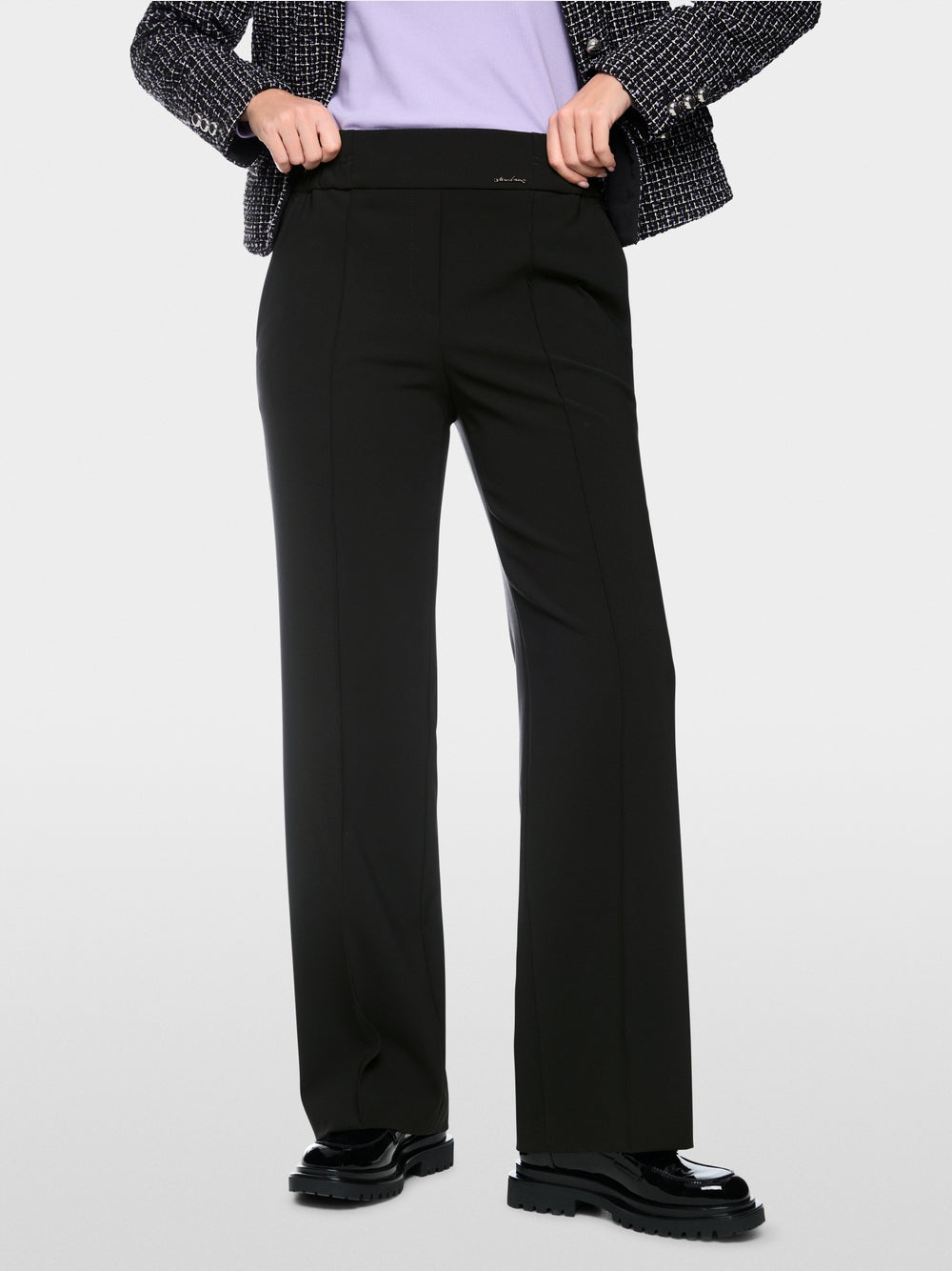 MARCCAIN BLACK WIDE LEG TROUSERS BC8119W16 900 226