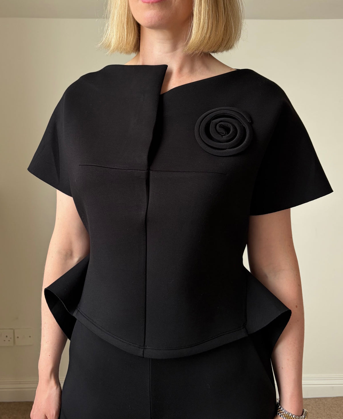 BIZE BLACK PEPLUM TOP BC4067 226