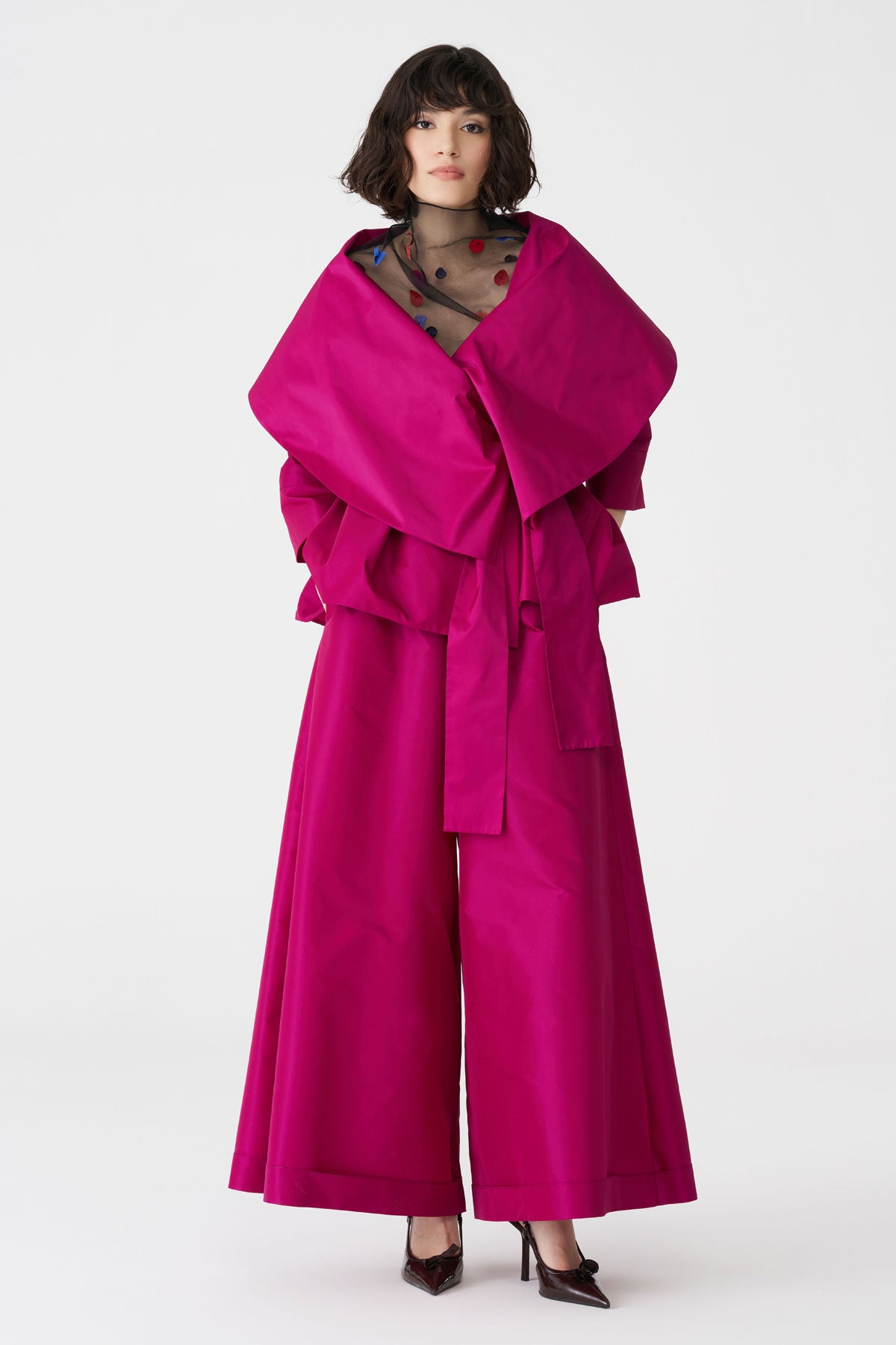bize pink taffeta wrap jacket BC5125