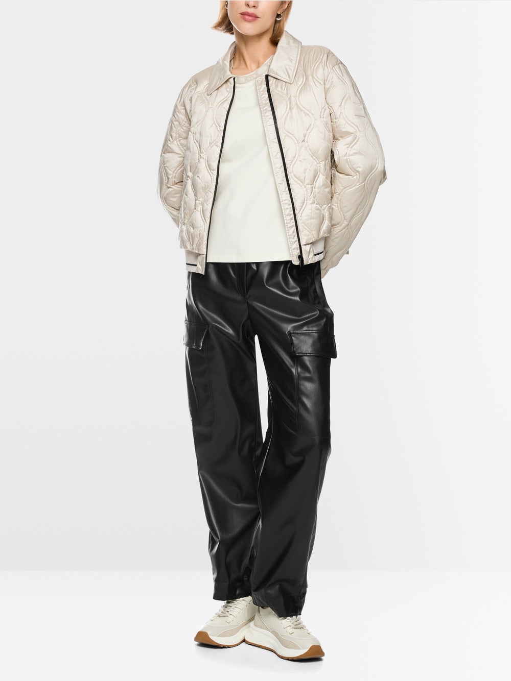 MARCCAIN BEIGE QUILTED JACKET BS1201W67 182 226