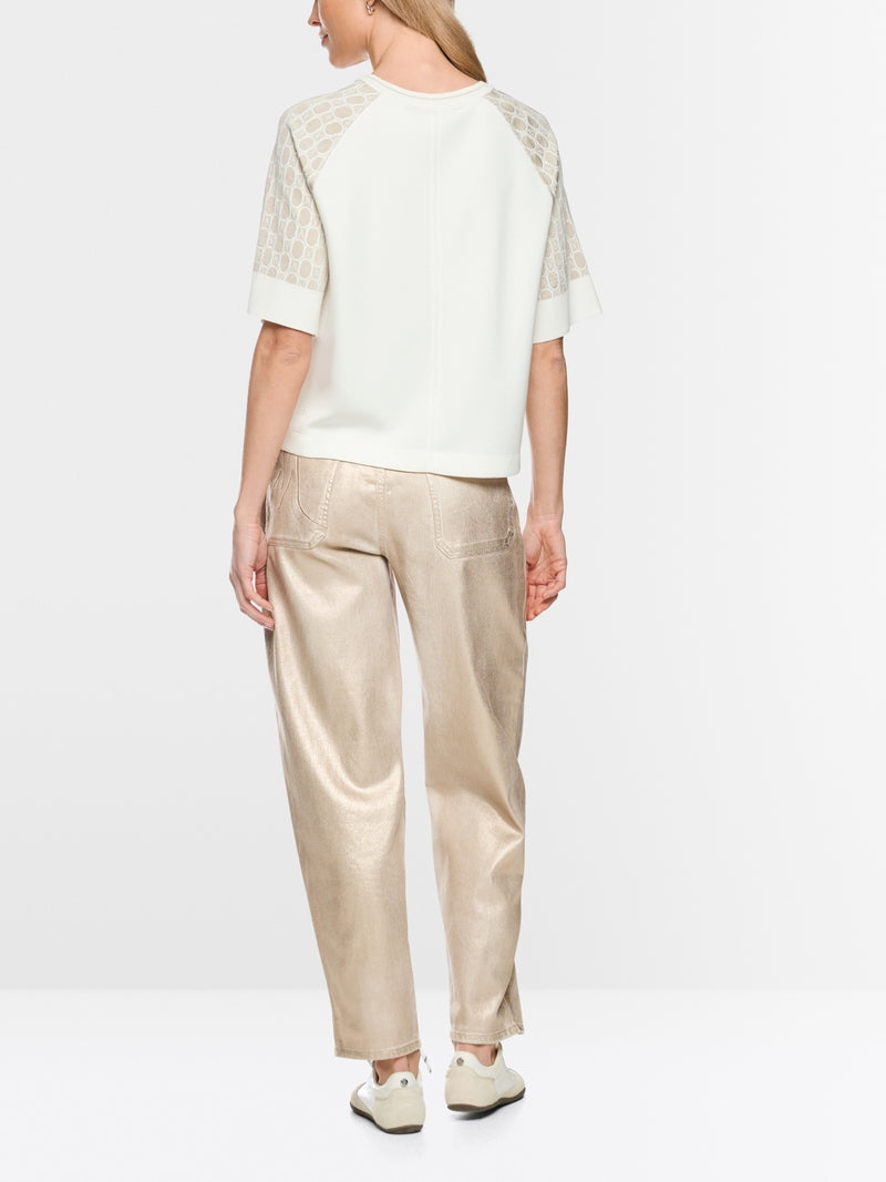 MARCCAIN BEIGE ROUND NECK TOP BS4122M06 182 226