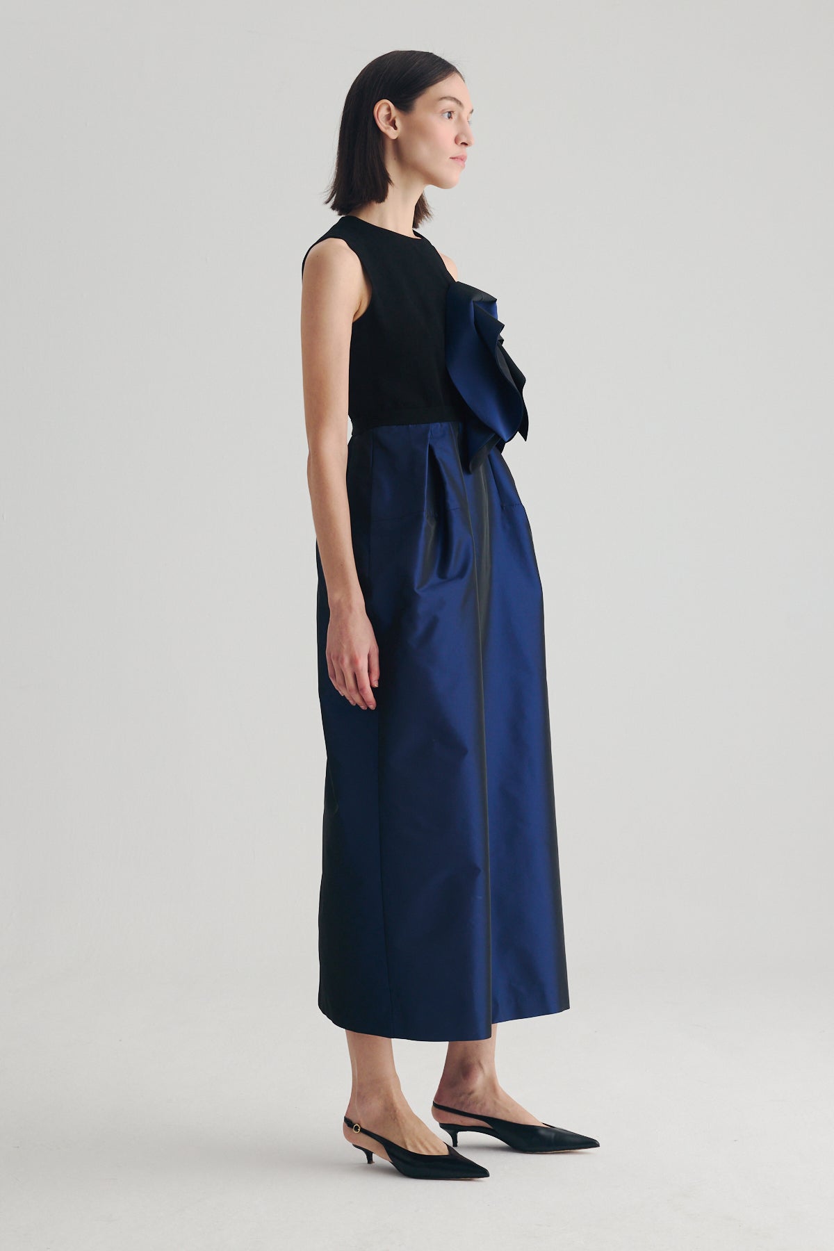 BIRELIN COUTURE BLACK TAFFETA DRESS 05-042 226