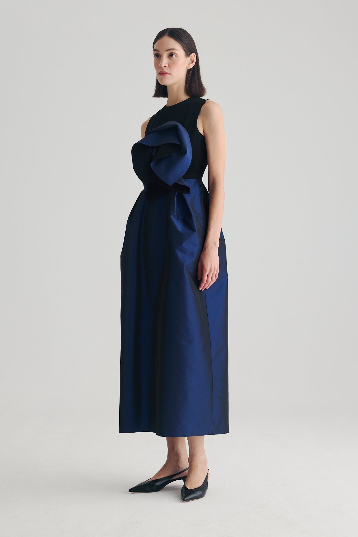 BIRELIN COUTURE BLACK TAFFETA DRESS 05-042 226